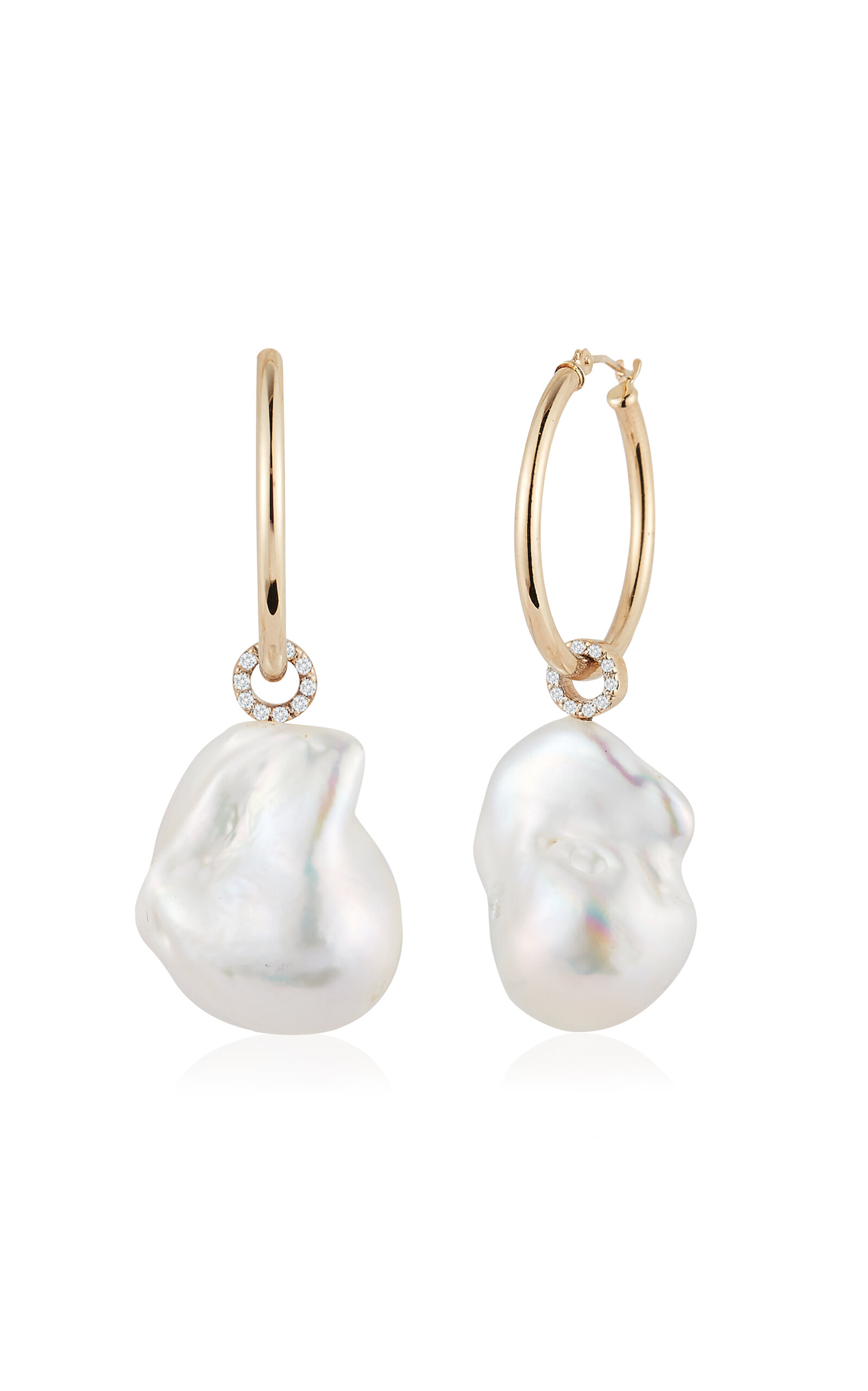 Mateo 14k Yellow Gold Baroque Pearl Hoop Earrings