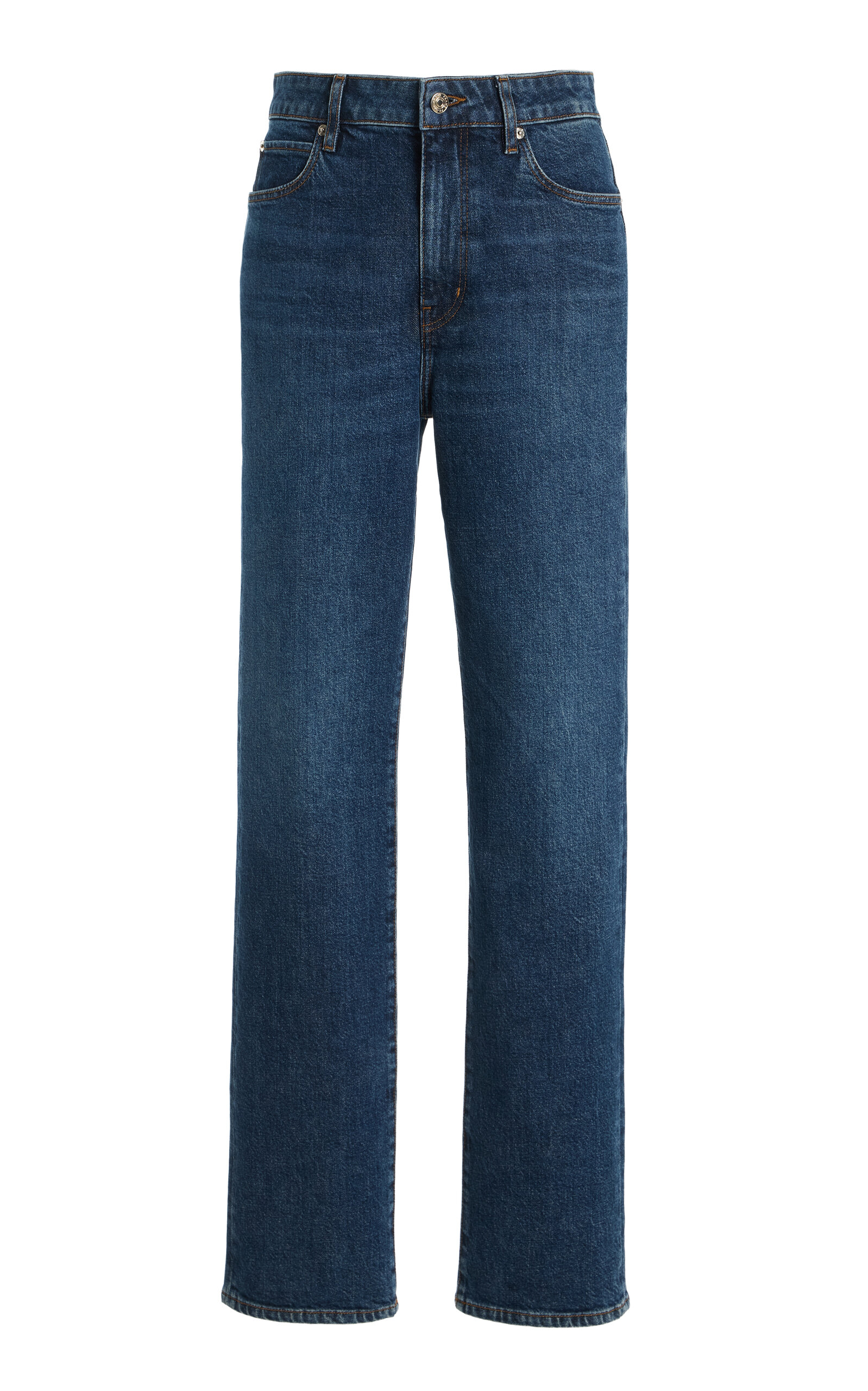 Frame The Ruler High-rise Straight-leg Jeans In Blue
