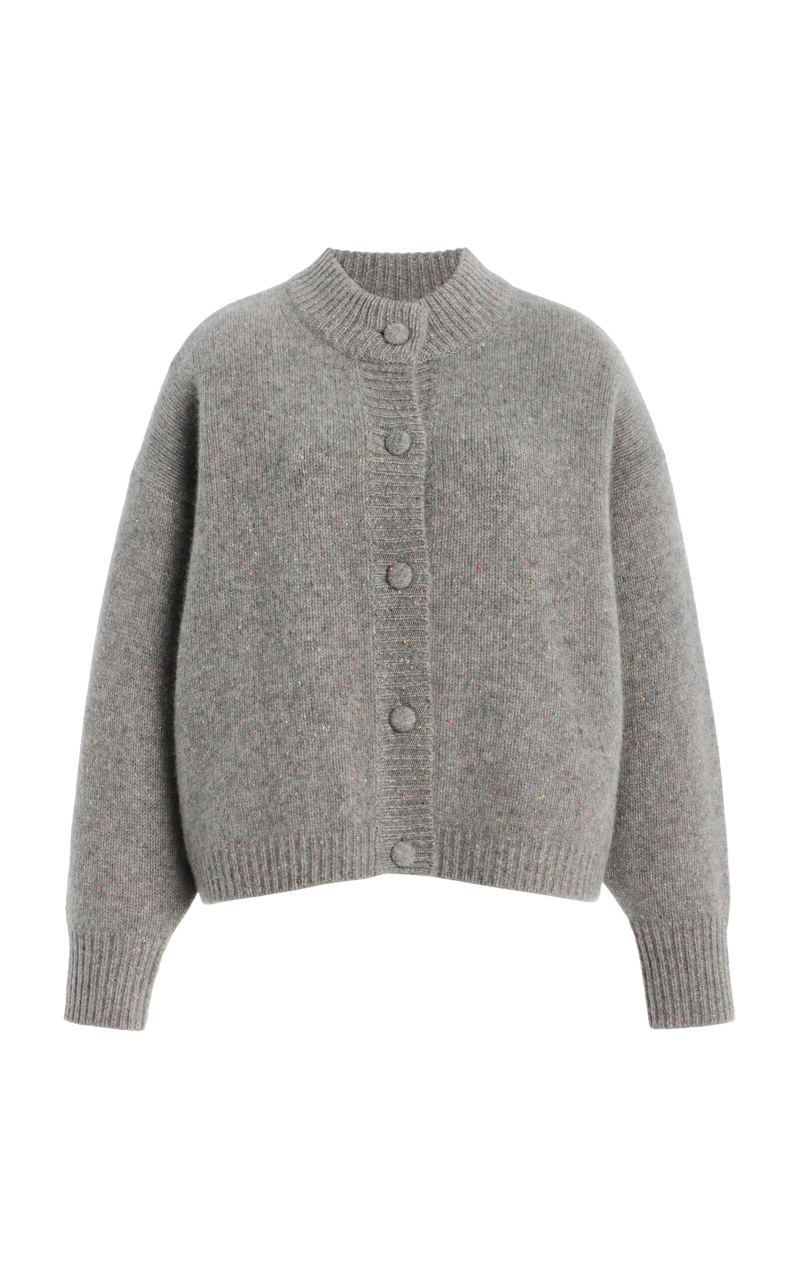 Frame The Cashmere Fleck Cardigan In Multi