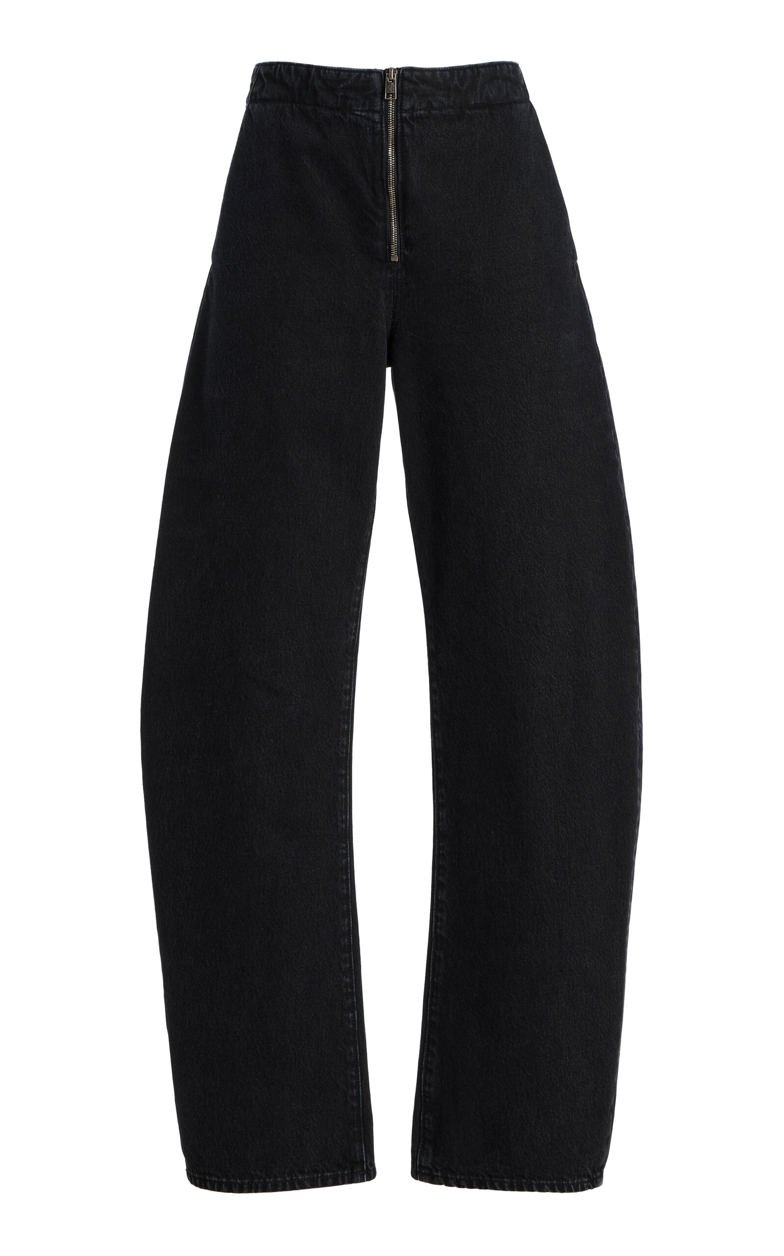Frame The Zip High-rise Barrel-leg Jeans In Black