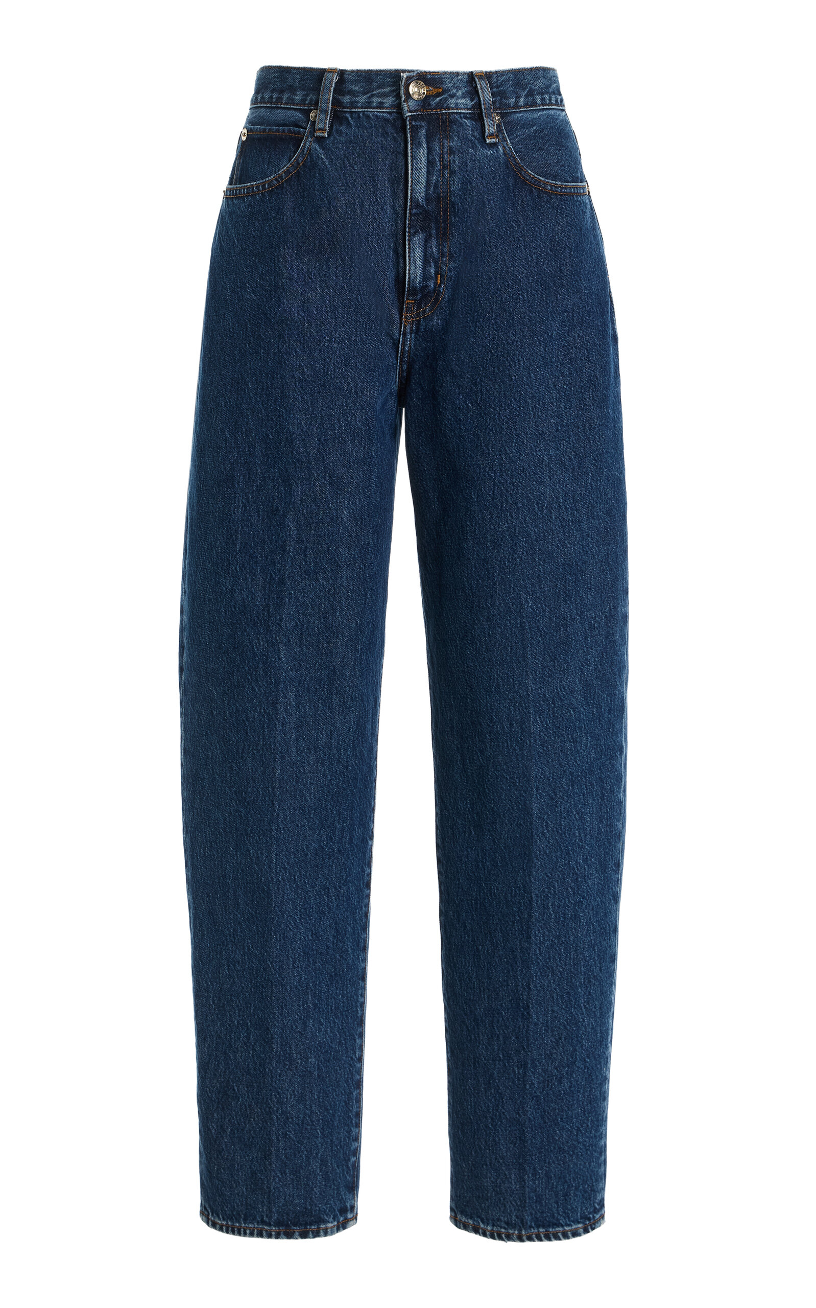 FRAME The Neat High-Rise Barrel-Leg Jeans