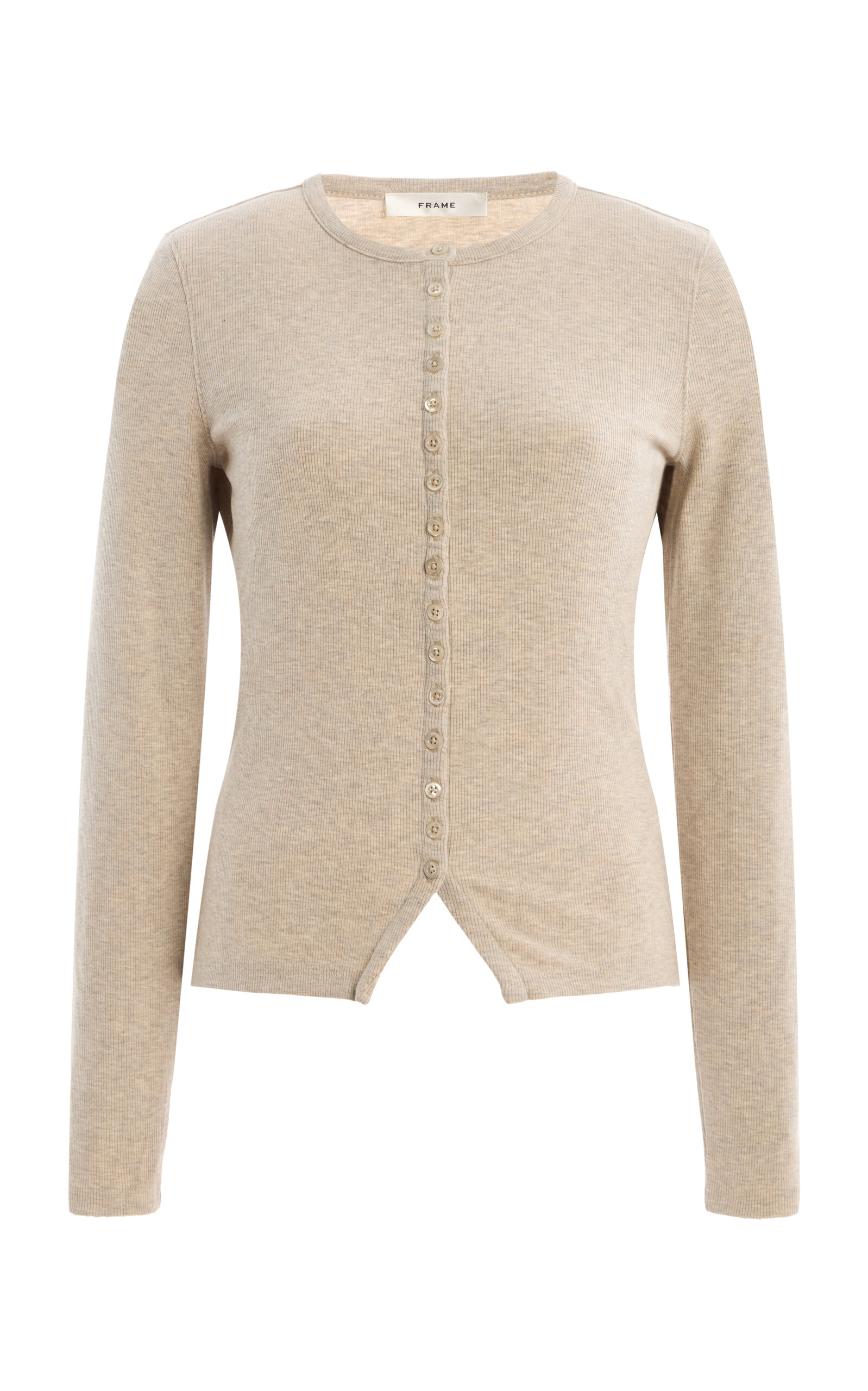 Frame The Splay Ribbed Knit Top In Neutral