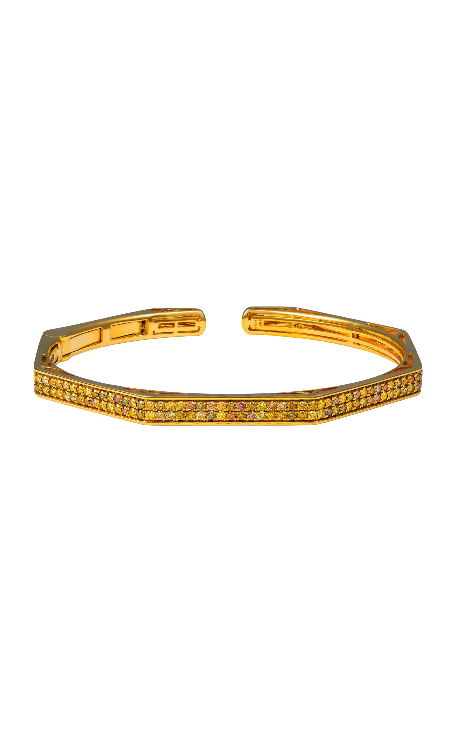 KHEPRI 18K And 22K Yellow Gold Diamond Bangle - Multi - OS - Moda Operandi