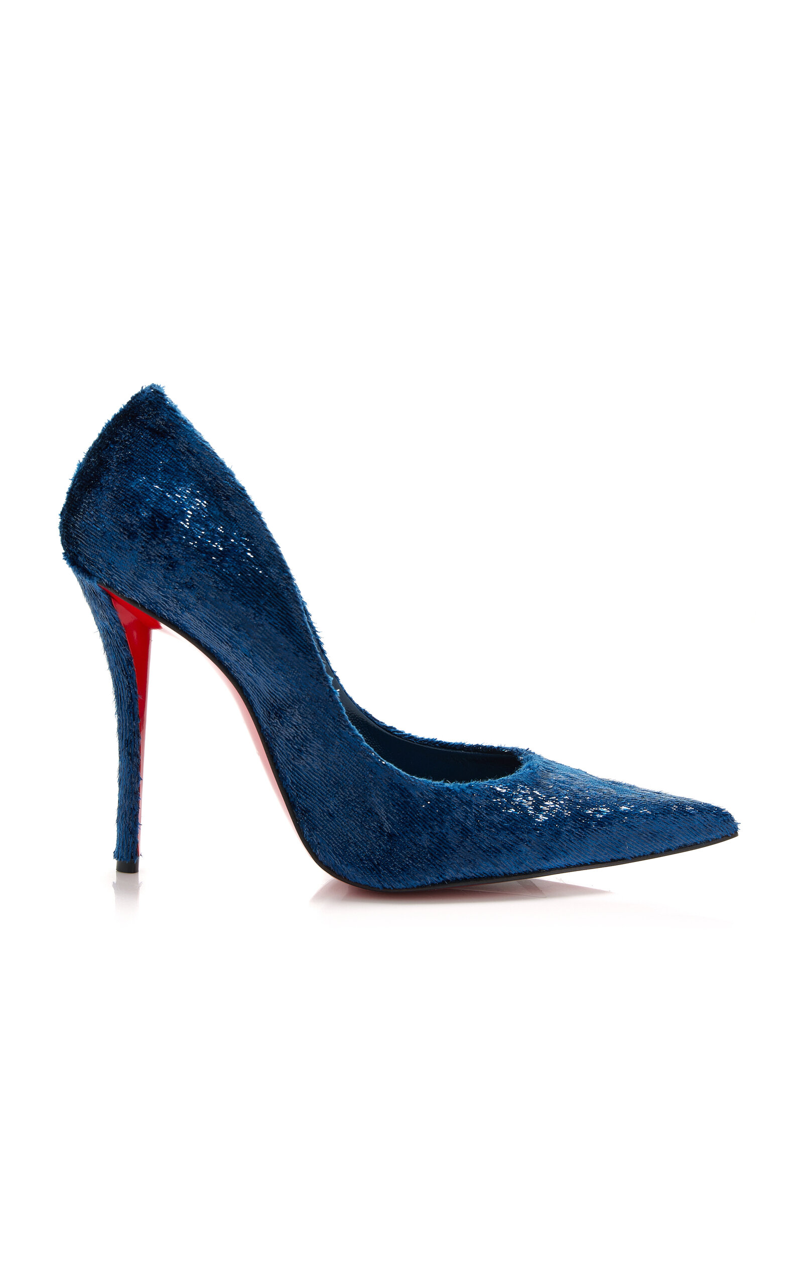 Christian Louboutin Exclusive Miss Z 100mm Velvet-Effect Leather Pumps