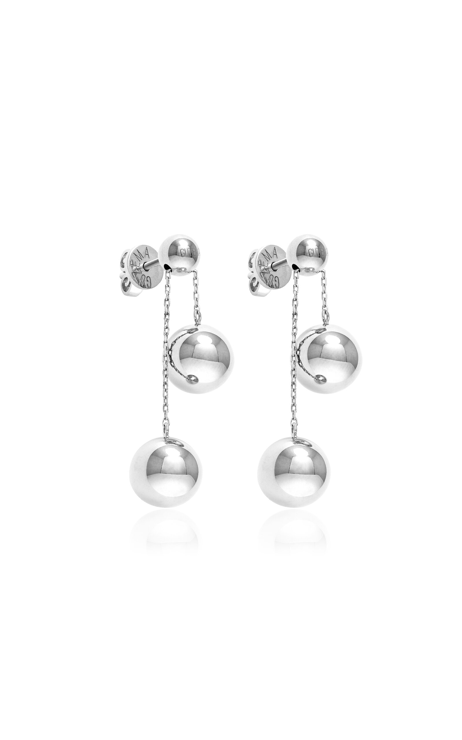 18k White Gold Orbs Transformer Earrings