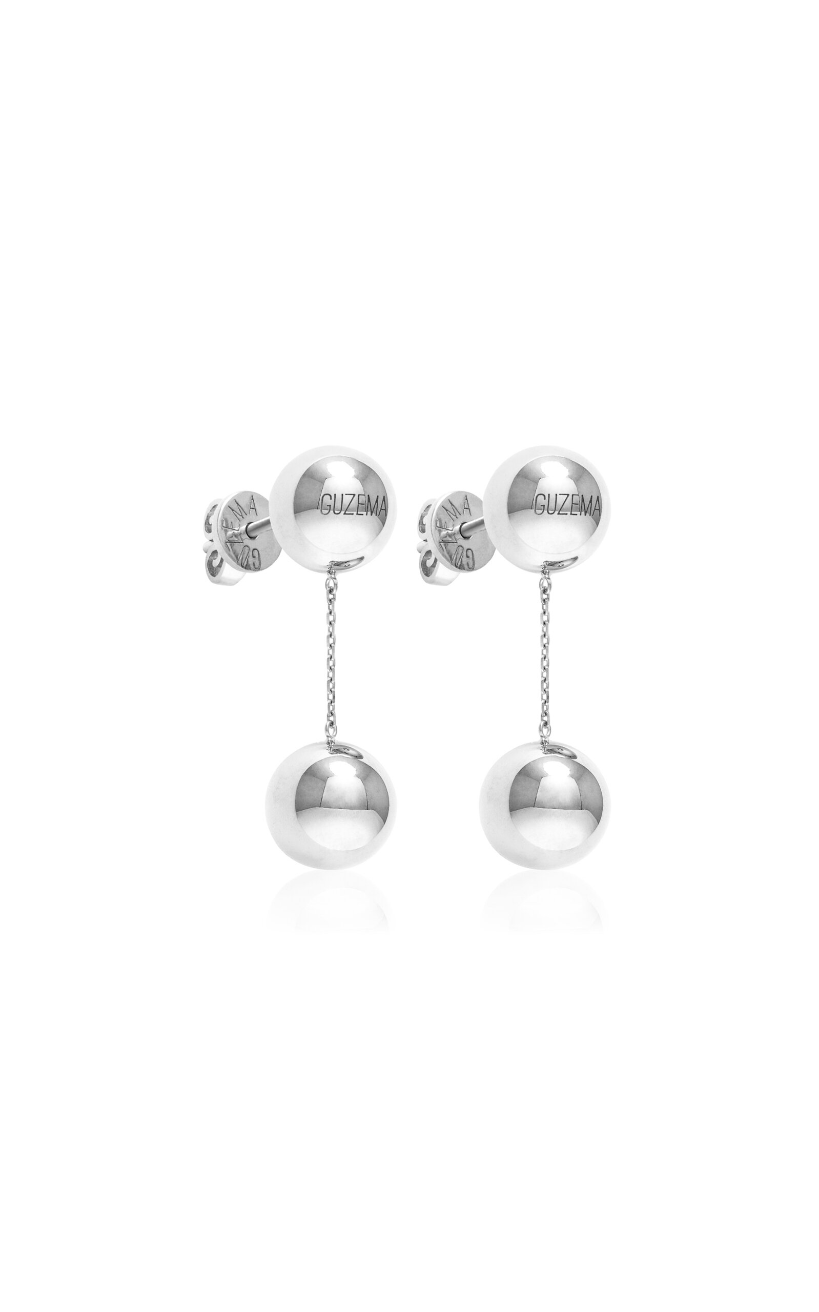 18k White Gold Duo Orb Earrings