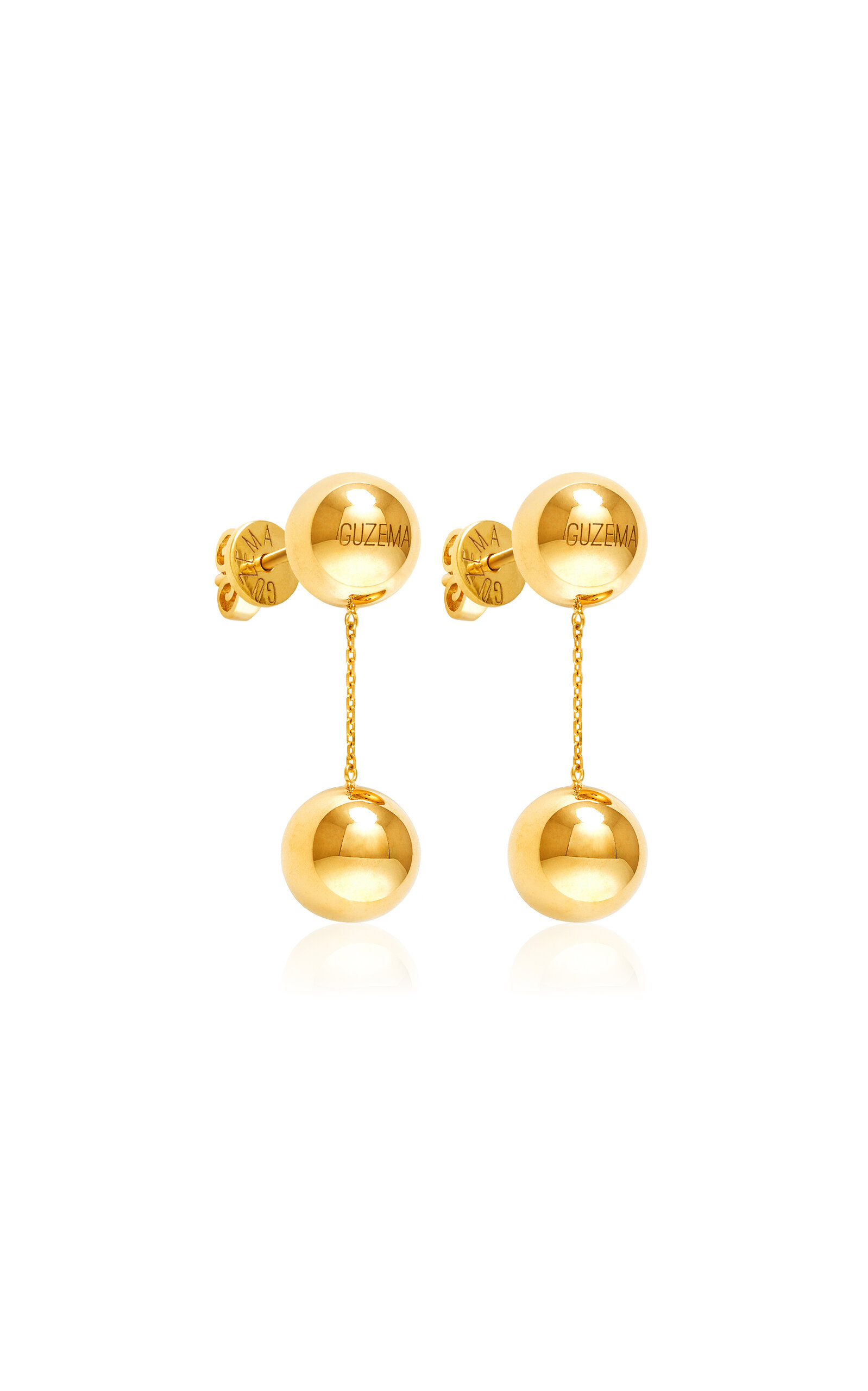 18k Yellow Gold Duo Orb Earrings