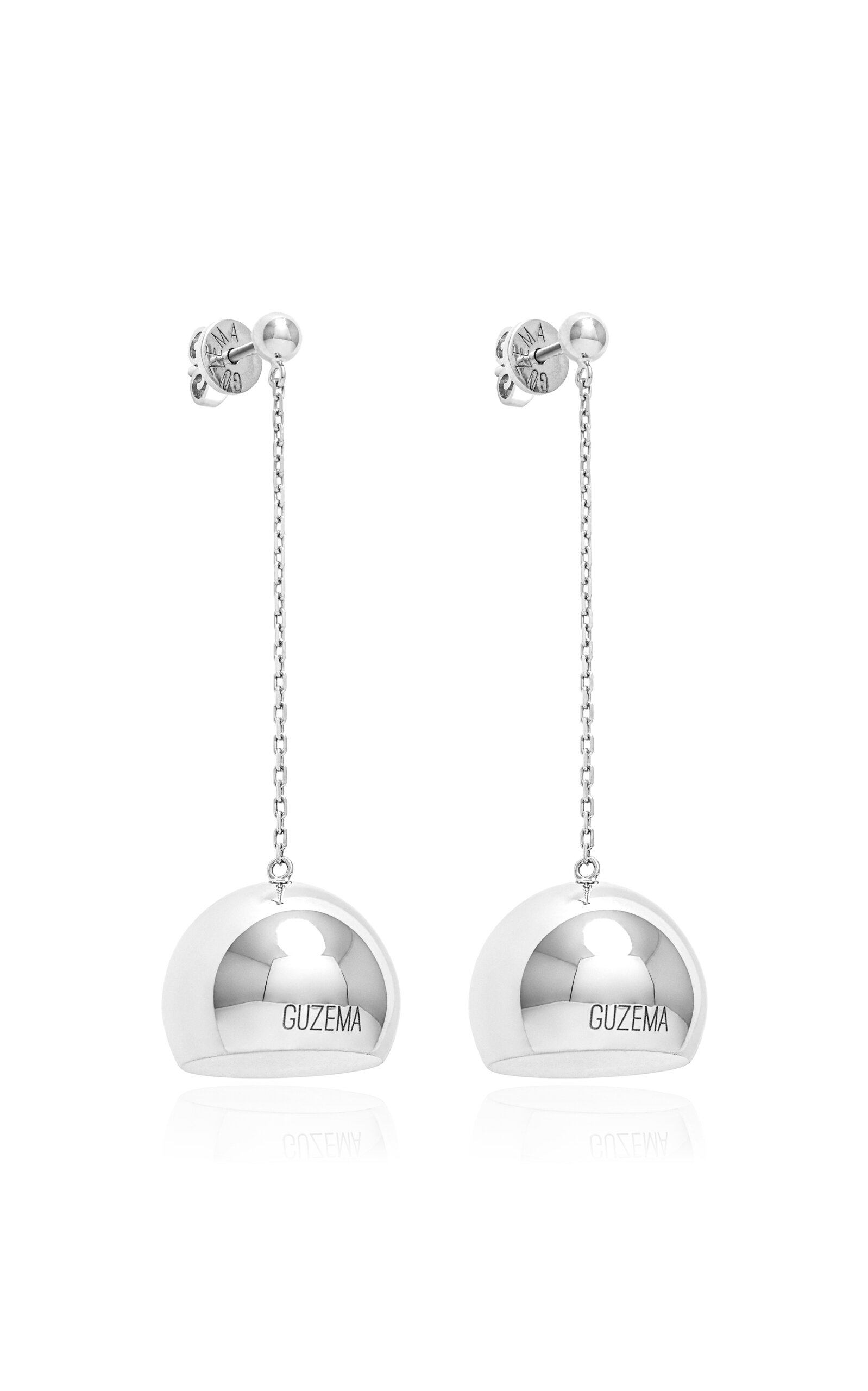 18k White Gold Semi-Sphere Earrings