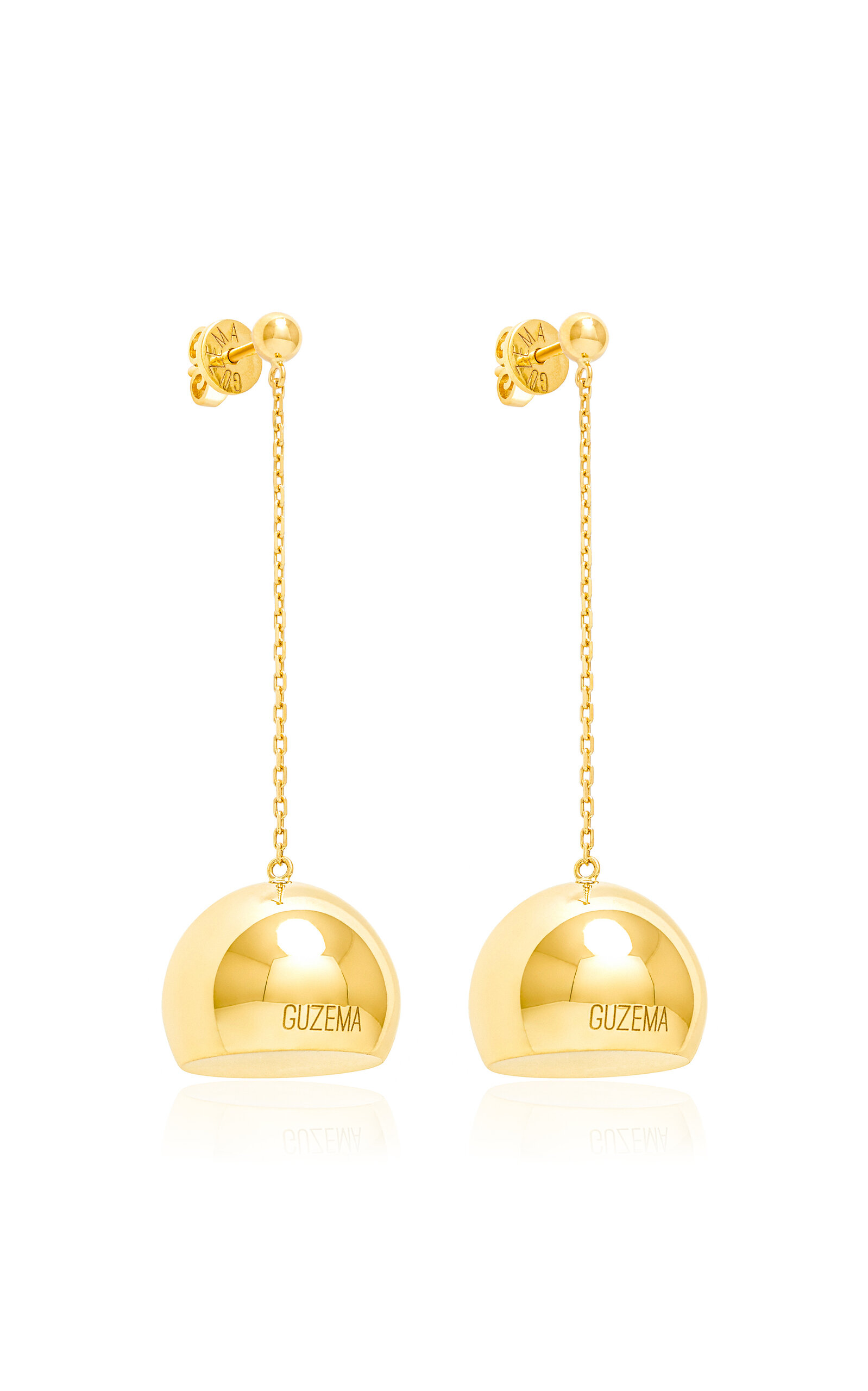 18k Yellow Gold Semi-Sphere Earrings