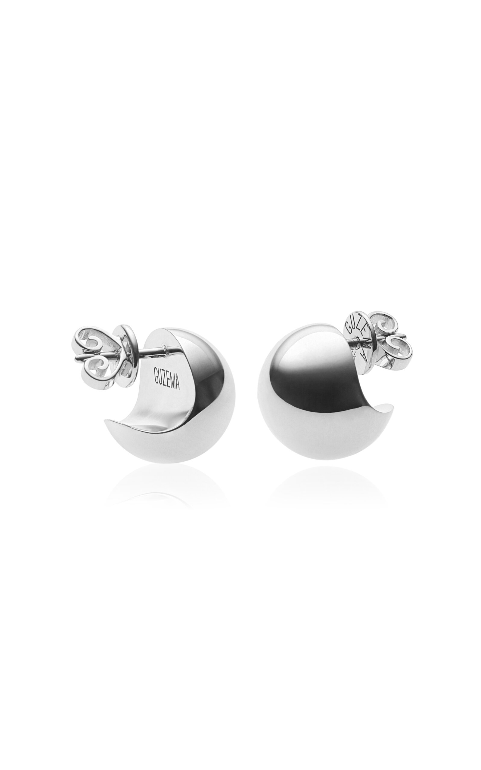 18k White Gold Bold Sphere Earrings