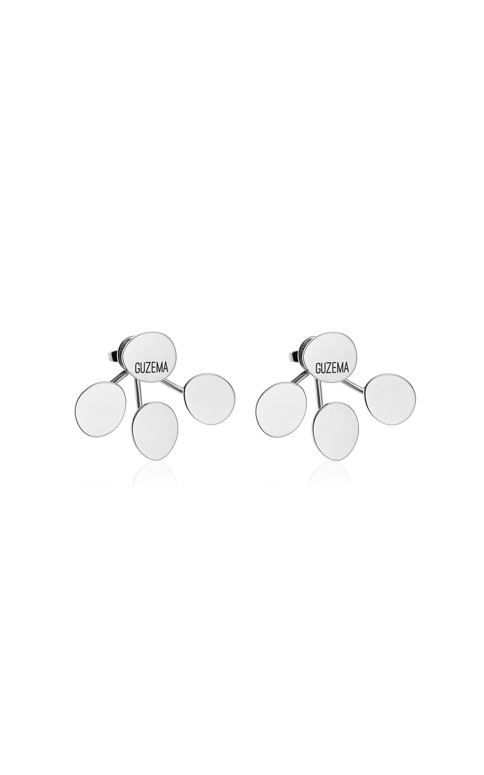 18k White Gold Tetra Flat Earrings
