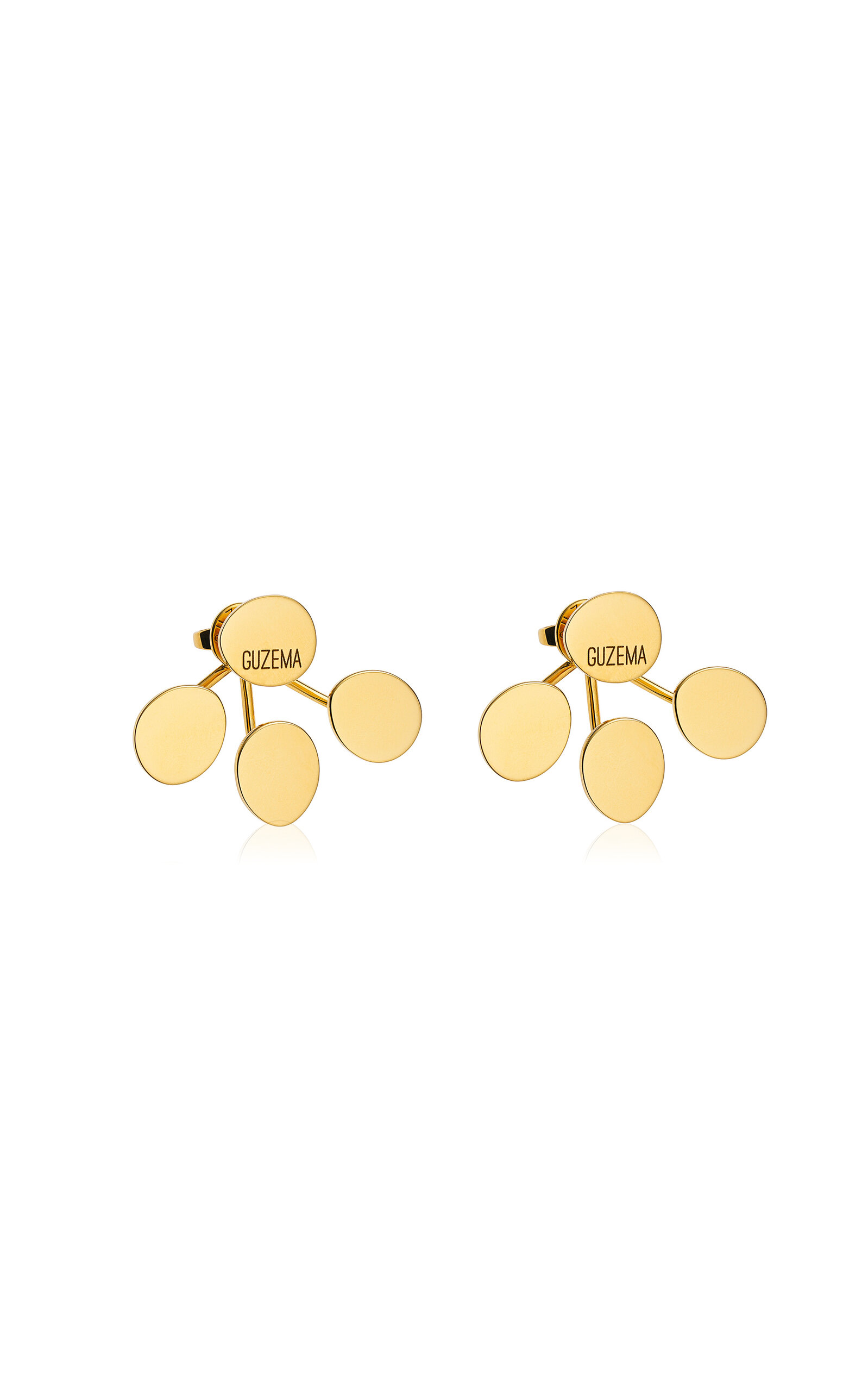 18k Yellow Gold Tetra Flat Earrings