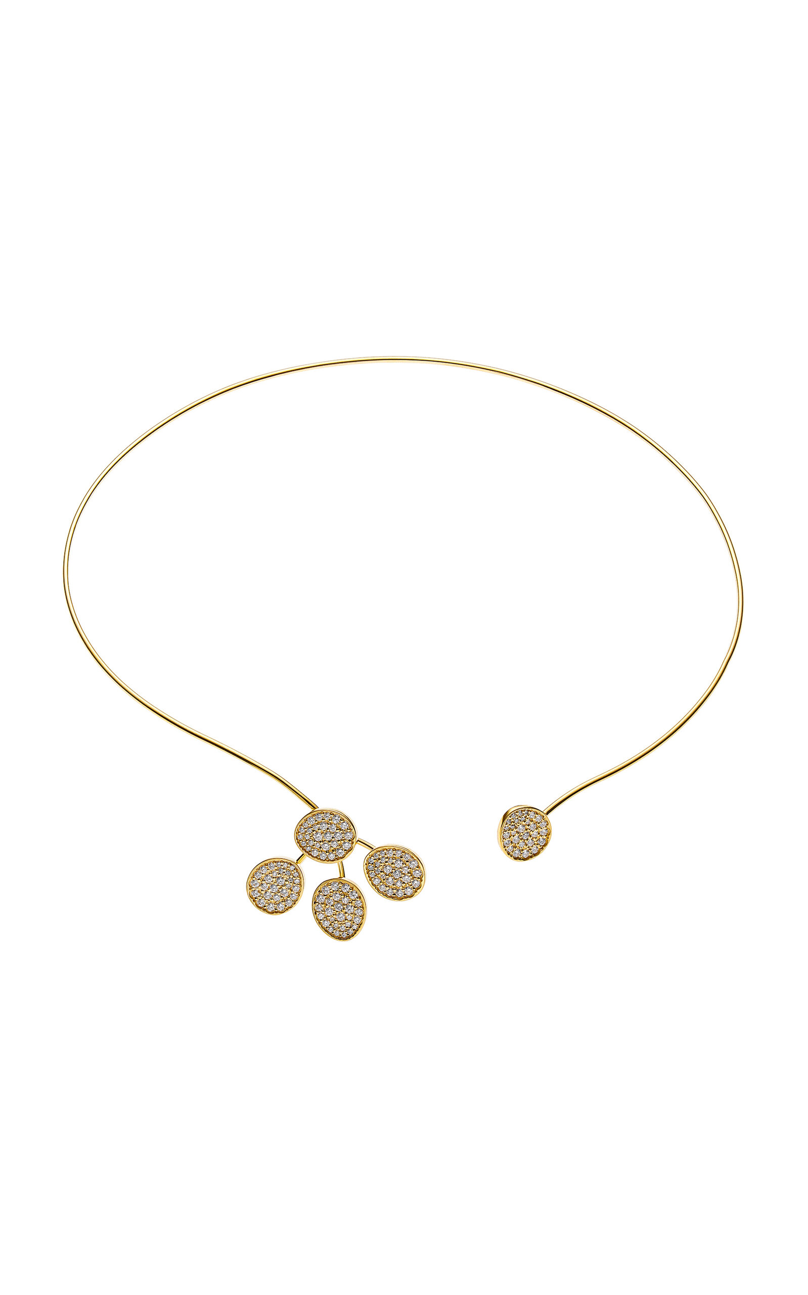 18k Yellow Gold and Diamond Petal Flat Choker