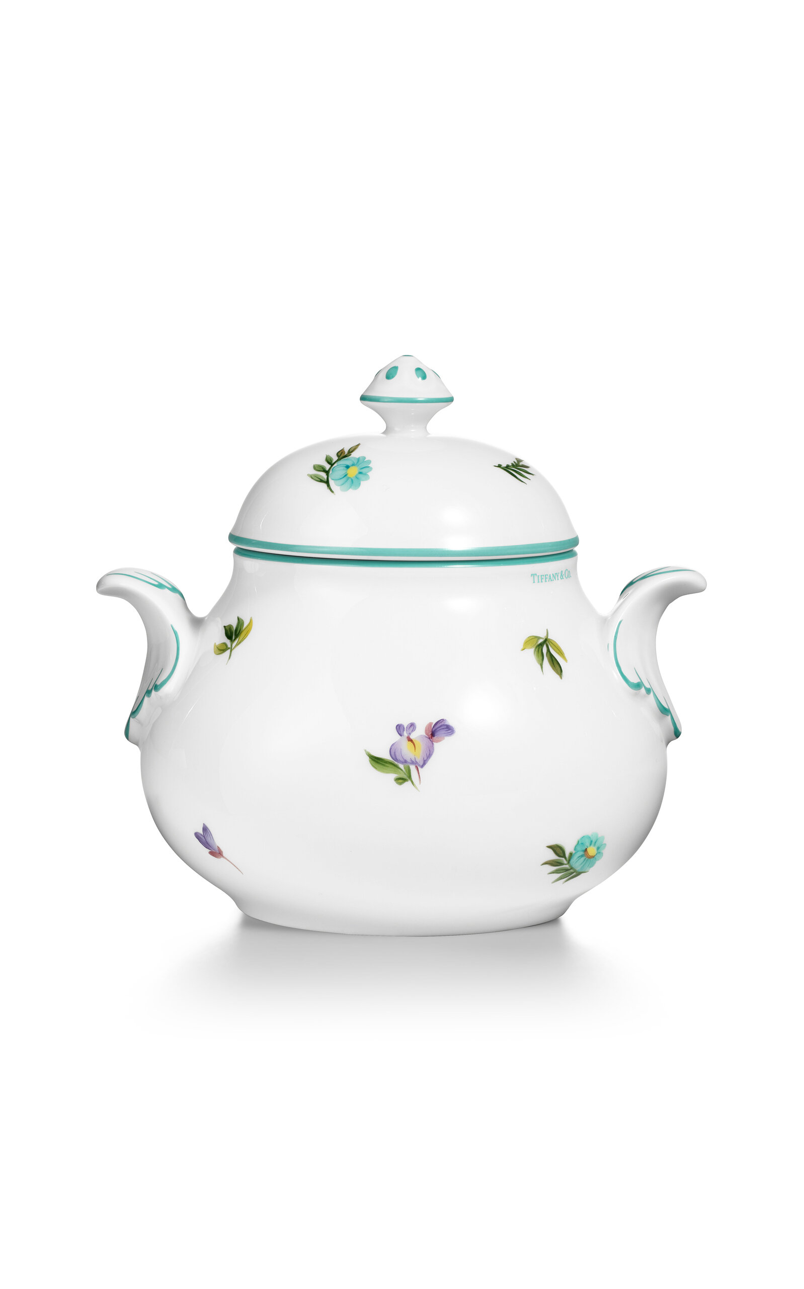 Tiffany & Co Wildflower Porcelain Sugar Bowl In White