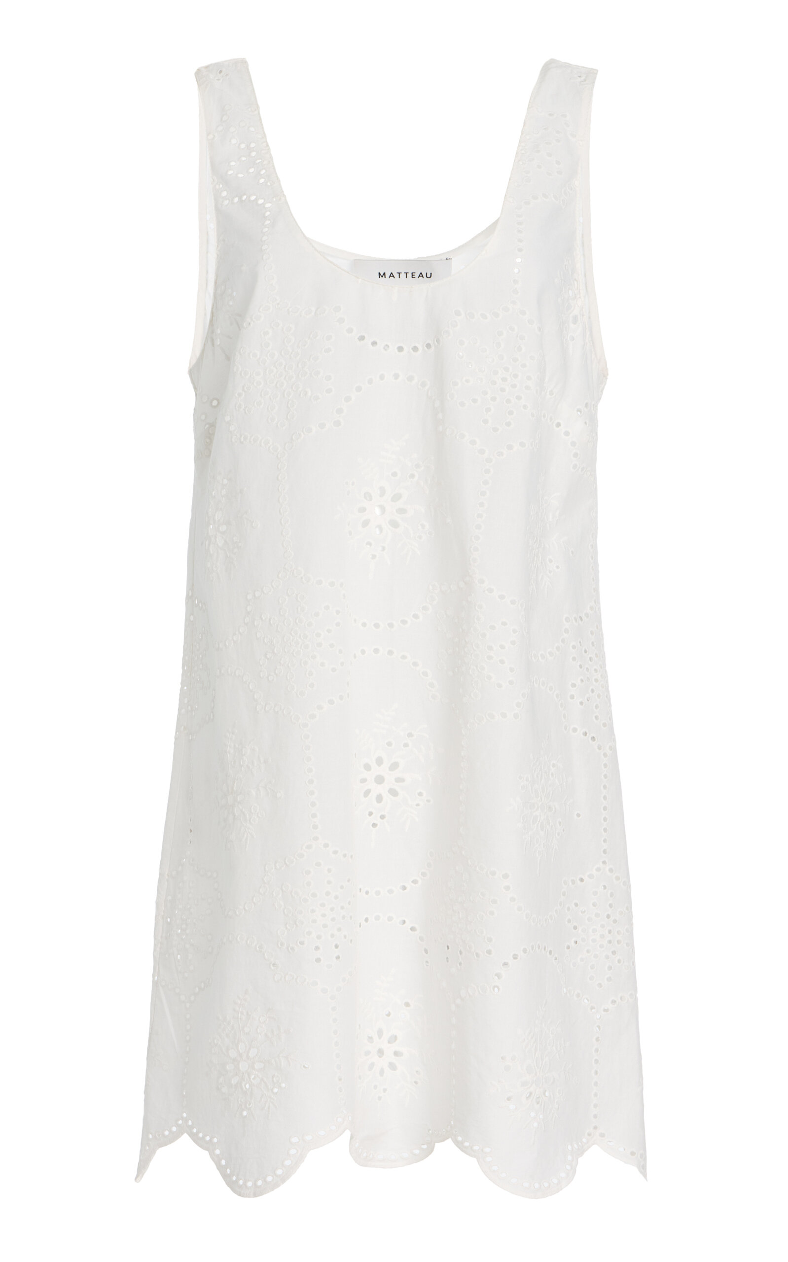 Matteau Cotton Broderie Anglaise Tank Mini Dress In White