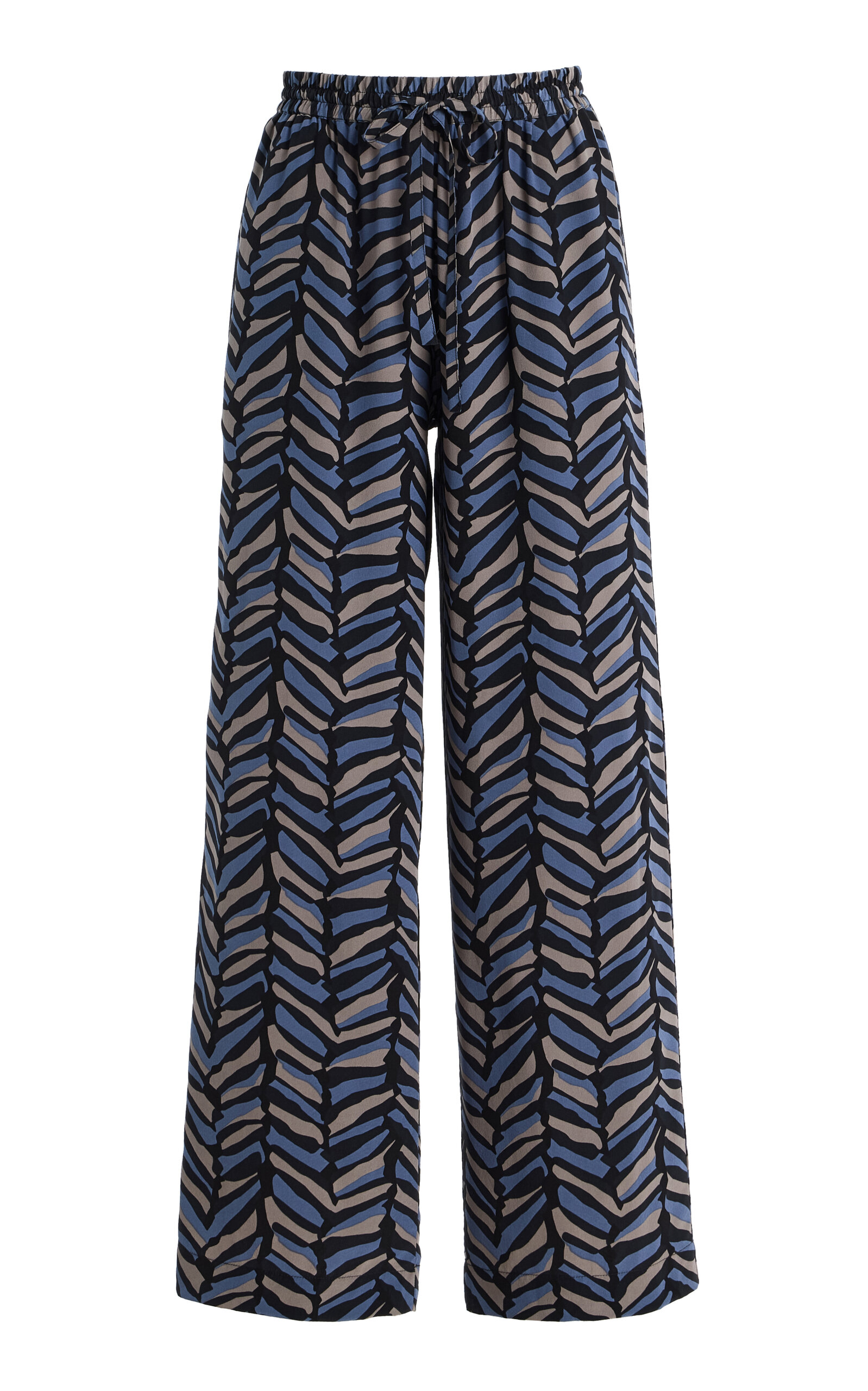 Matteau Silk Drawstring Trousers In Blue