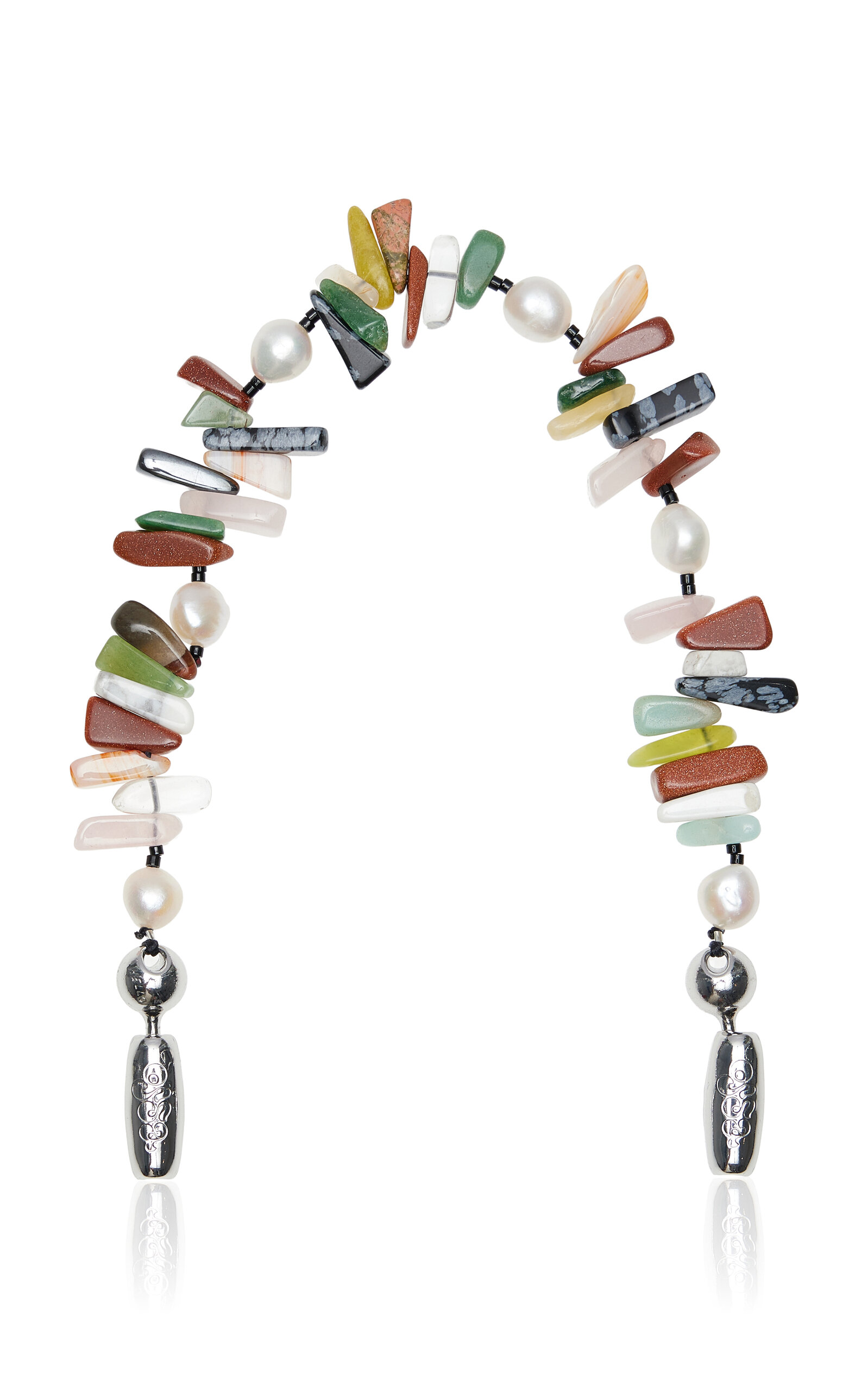 Ossa Beaded Pearl Phone Strap Wristlet - White - OS