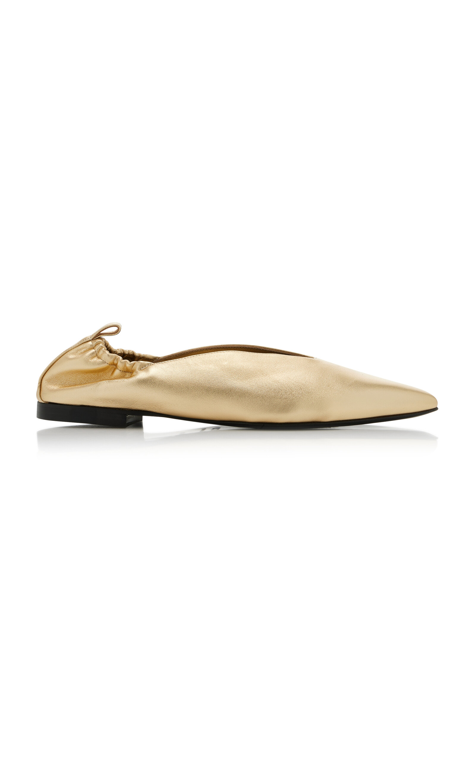 Co Leather Ballet Flats In Gold