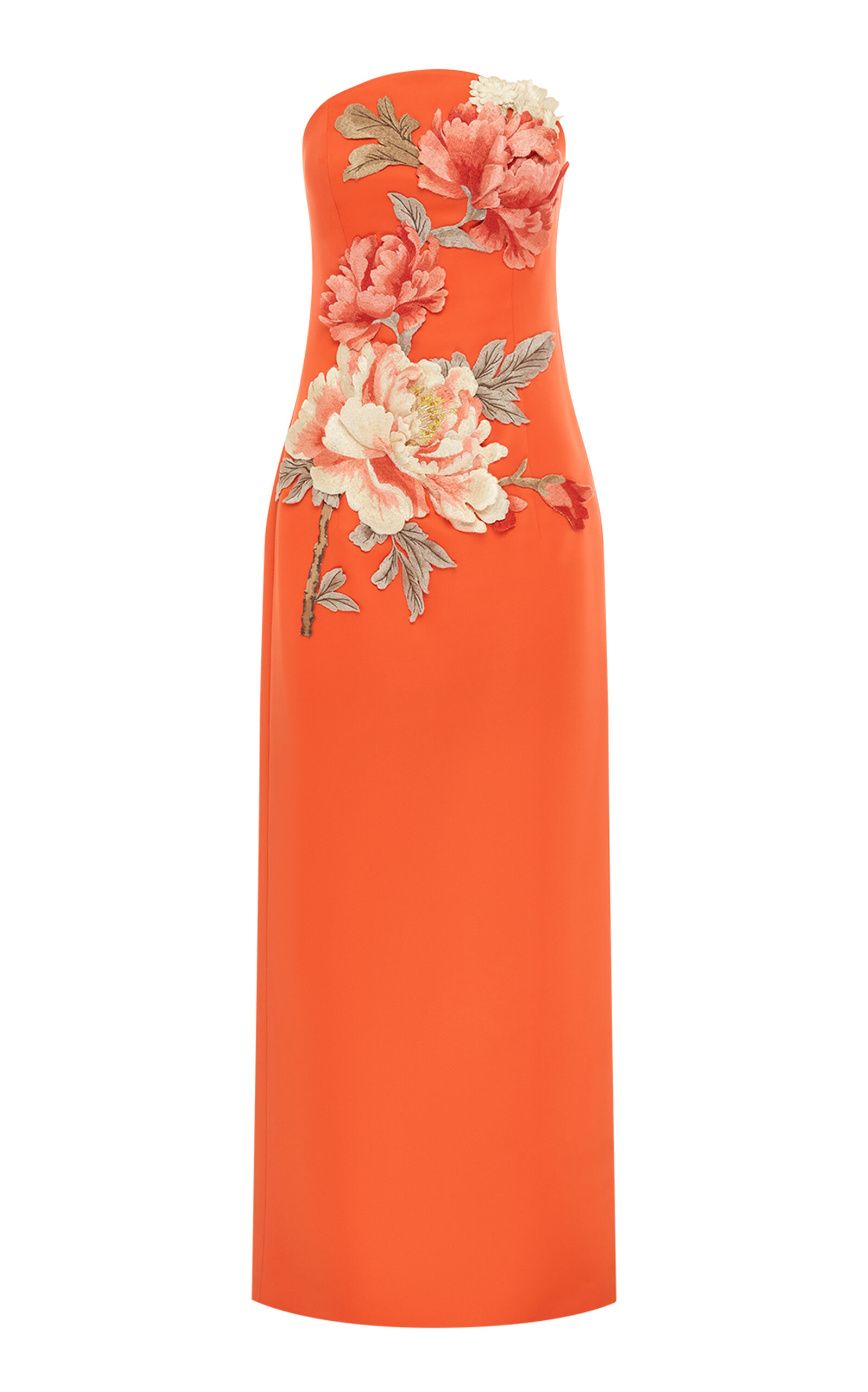 Ava Appliquéd Floral Bustier Maxi Dress