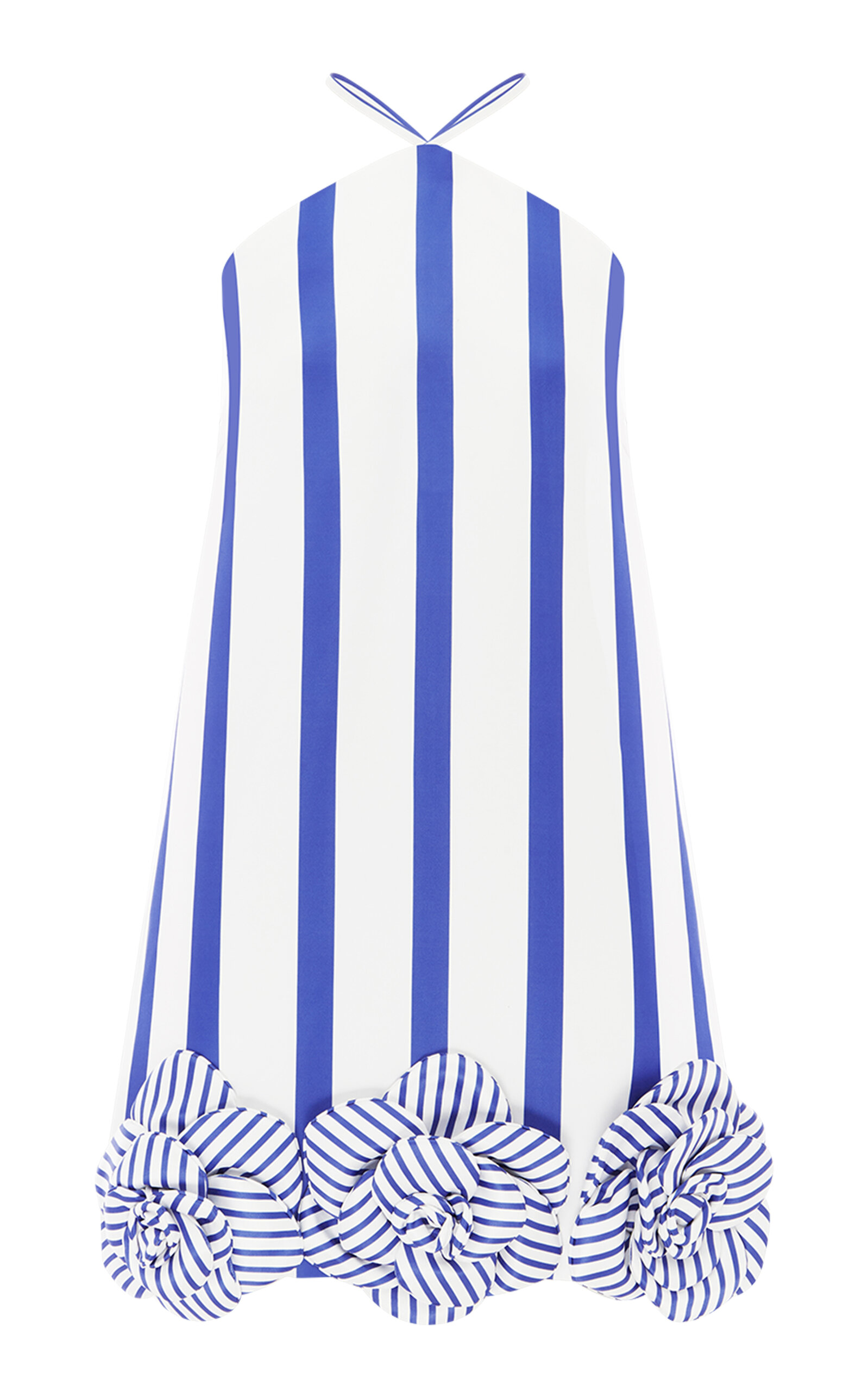 Leo Lin Suzy Striped Halterneck Mini Dress