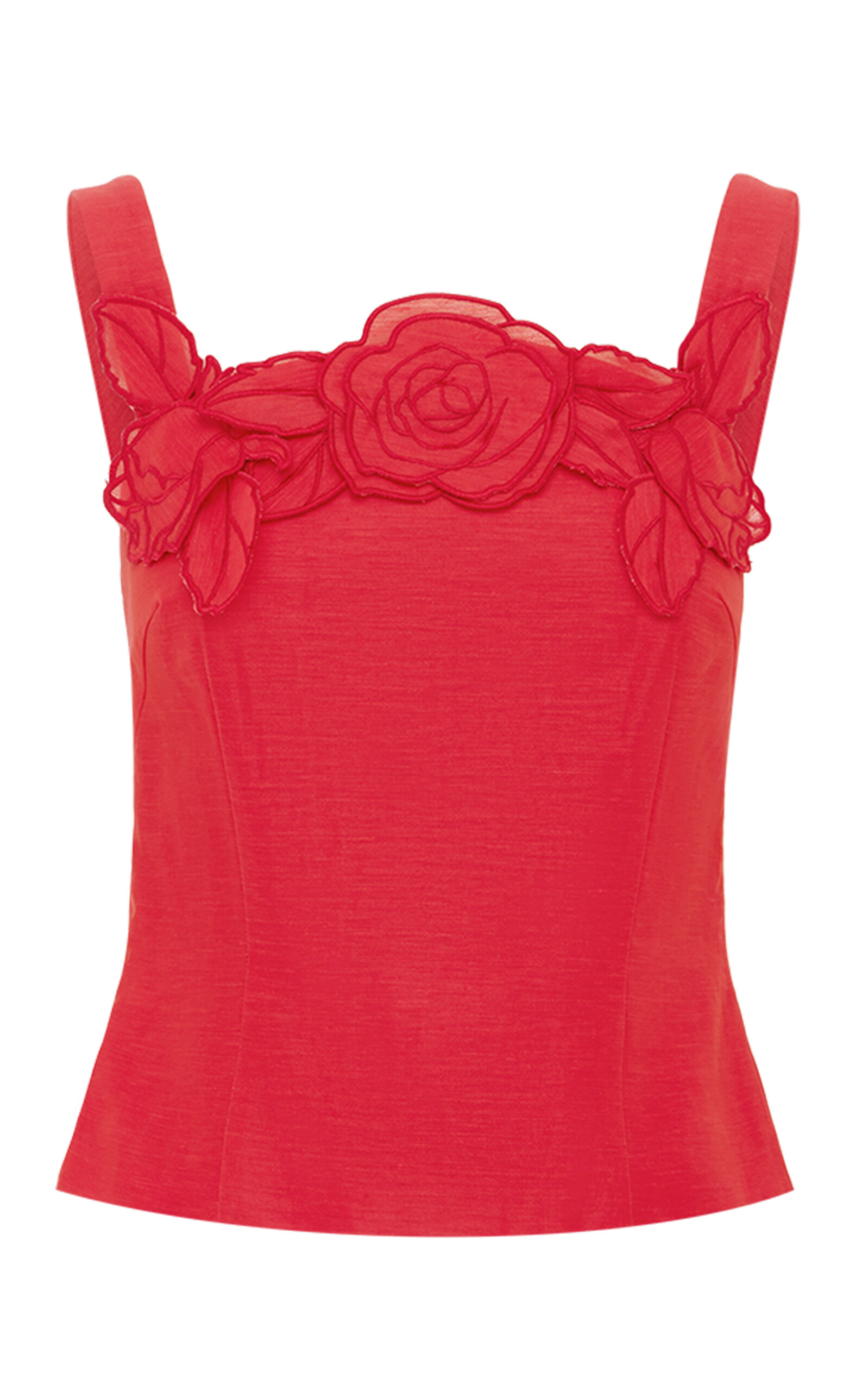 Isadora Appliquéd Linen-Blend Top