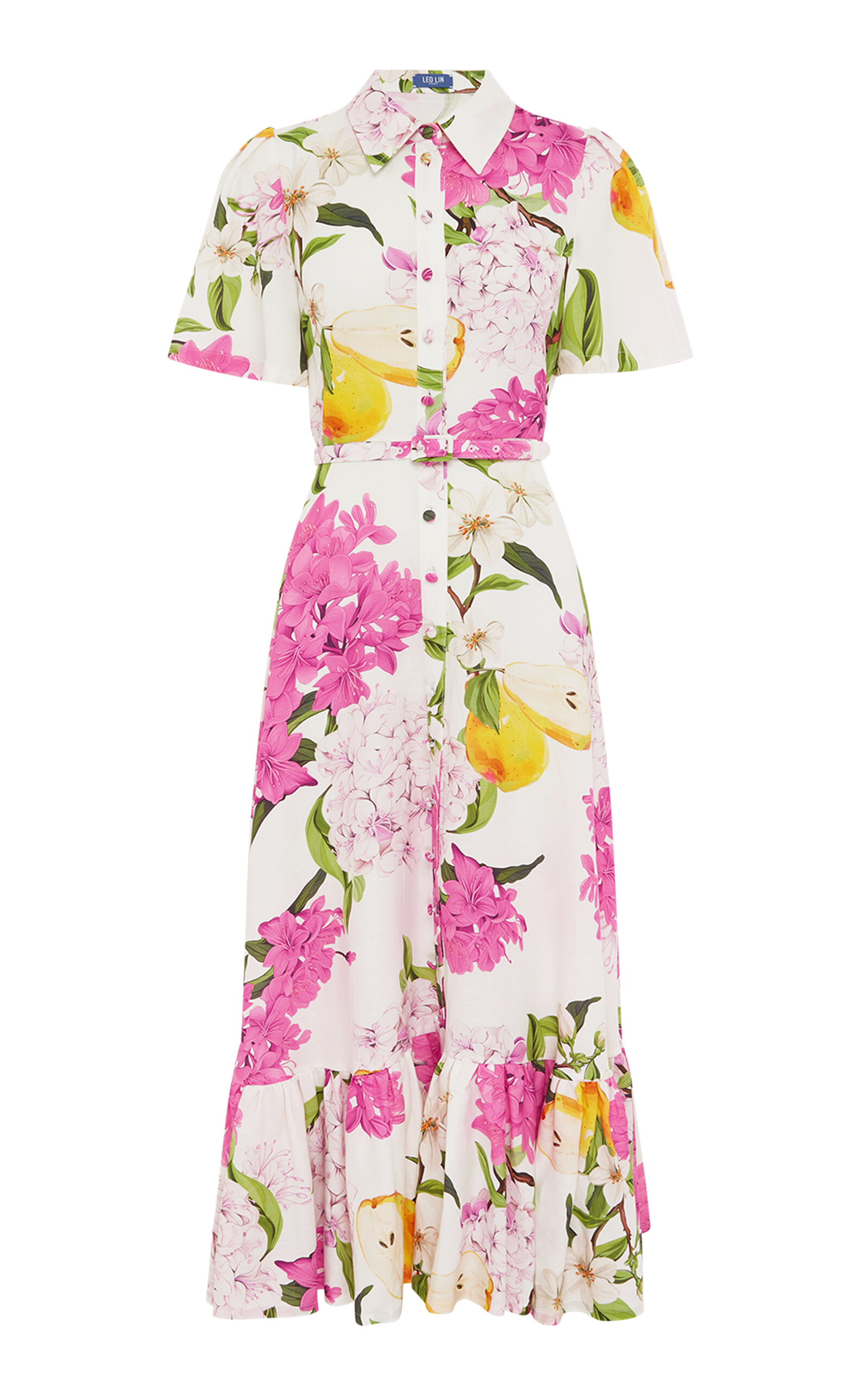 Leo Lin Becca Linen-Blend Midi Dress