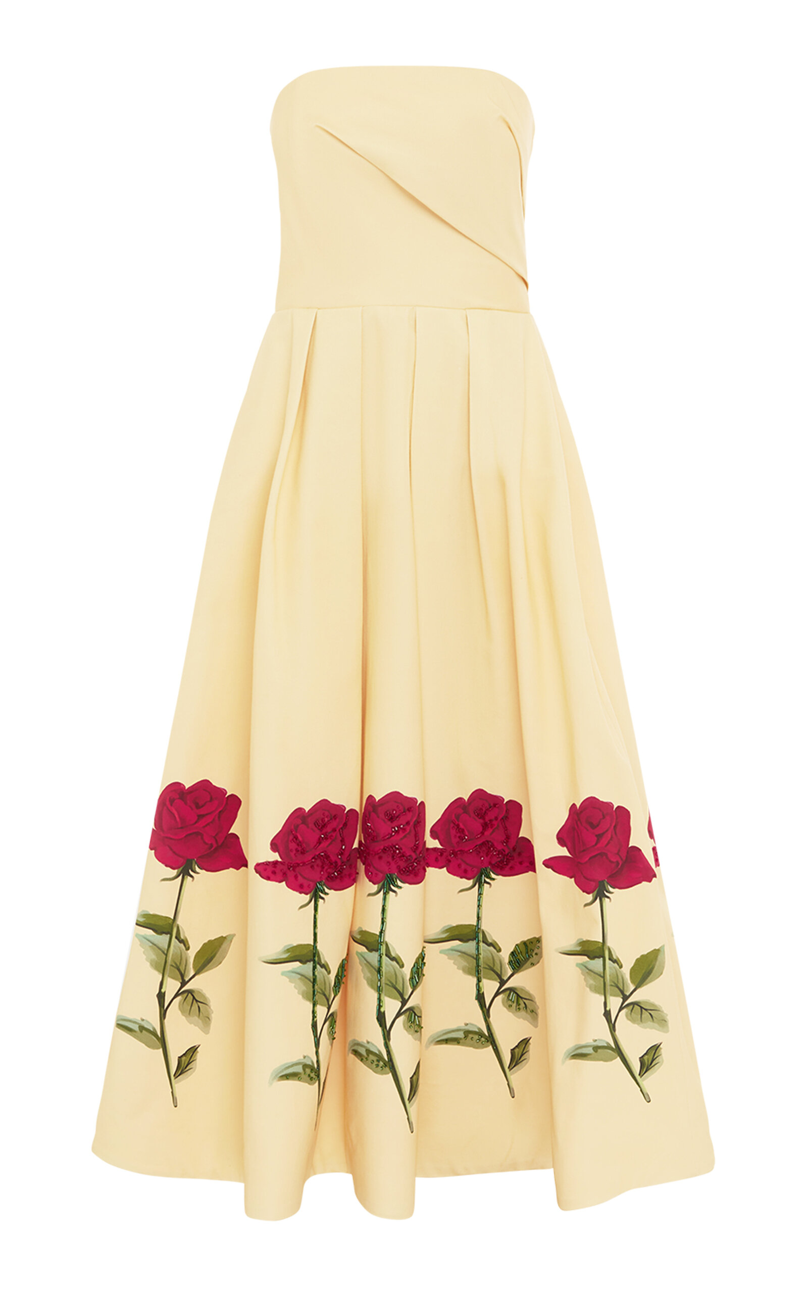 Leo Lin Lynn Embellished Rose Bustier Midi Dress