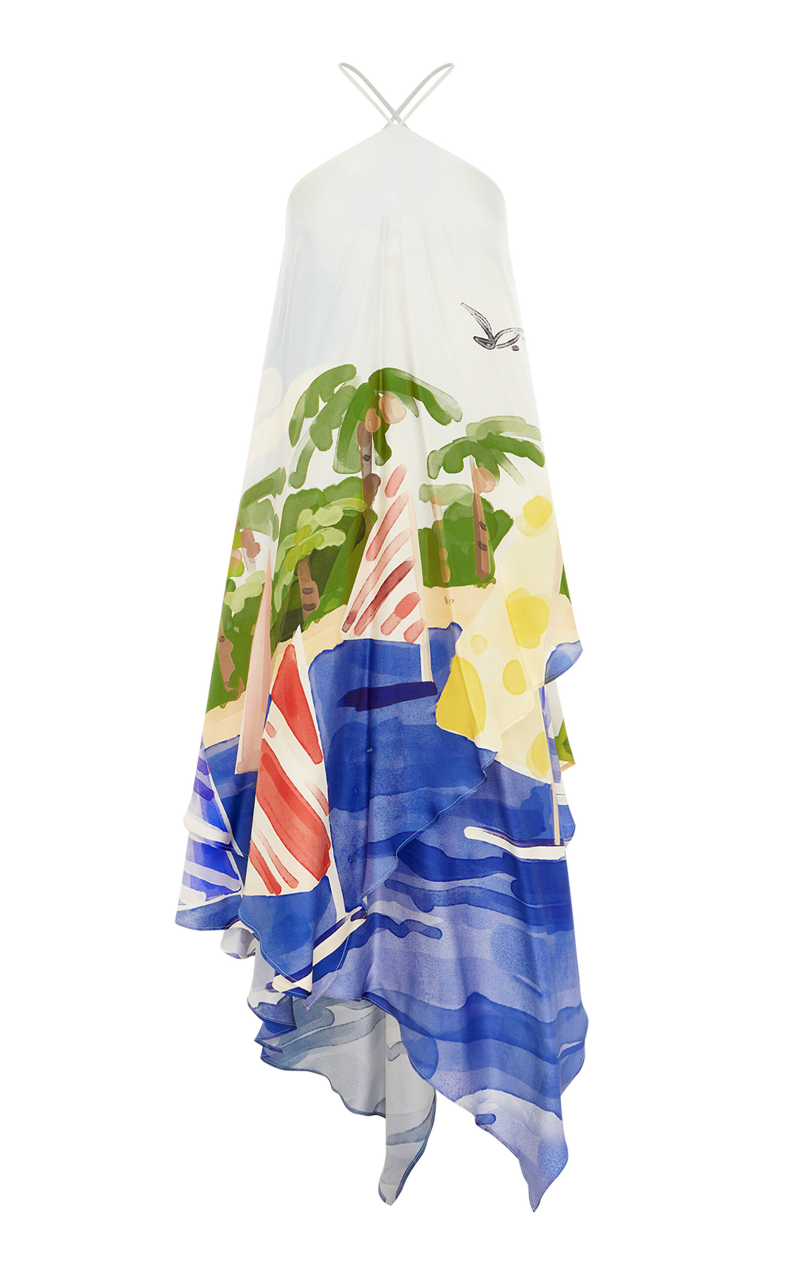 Leo Lin Sally Silk Halterneck Maxi Dress