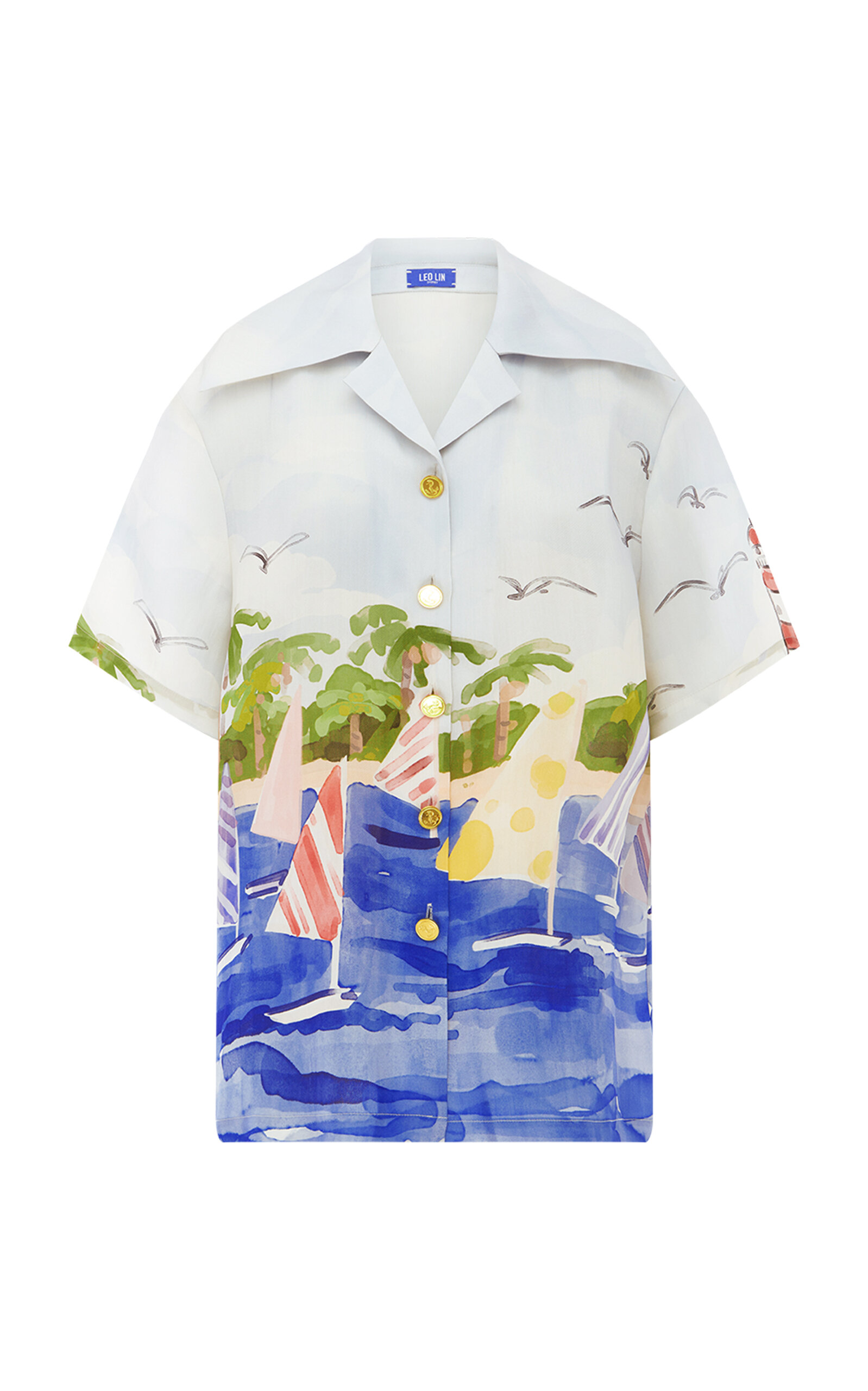 Shop Leo Lin Casey Silk Shirt