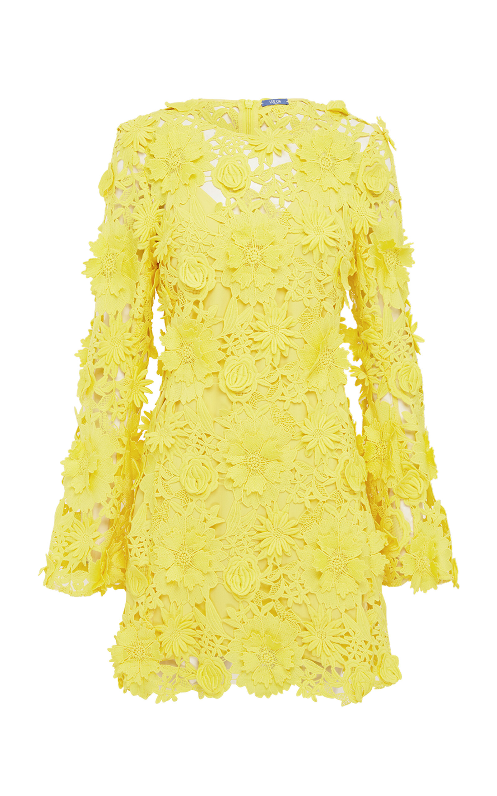 Leo Lin Suzanne Lace Bell Sleeve Mini Dress - Moda Operandi
