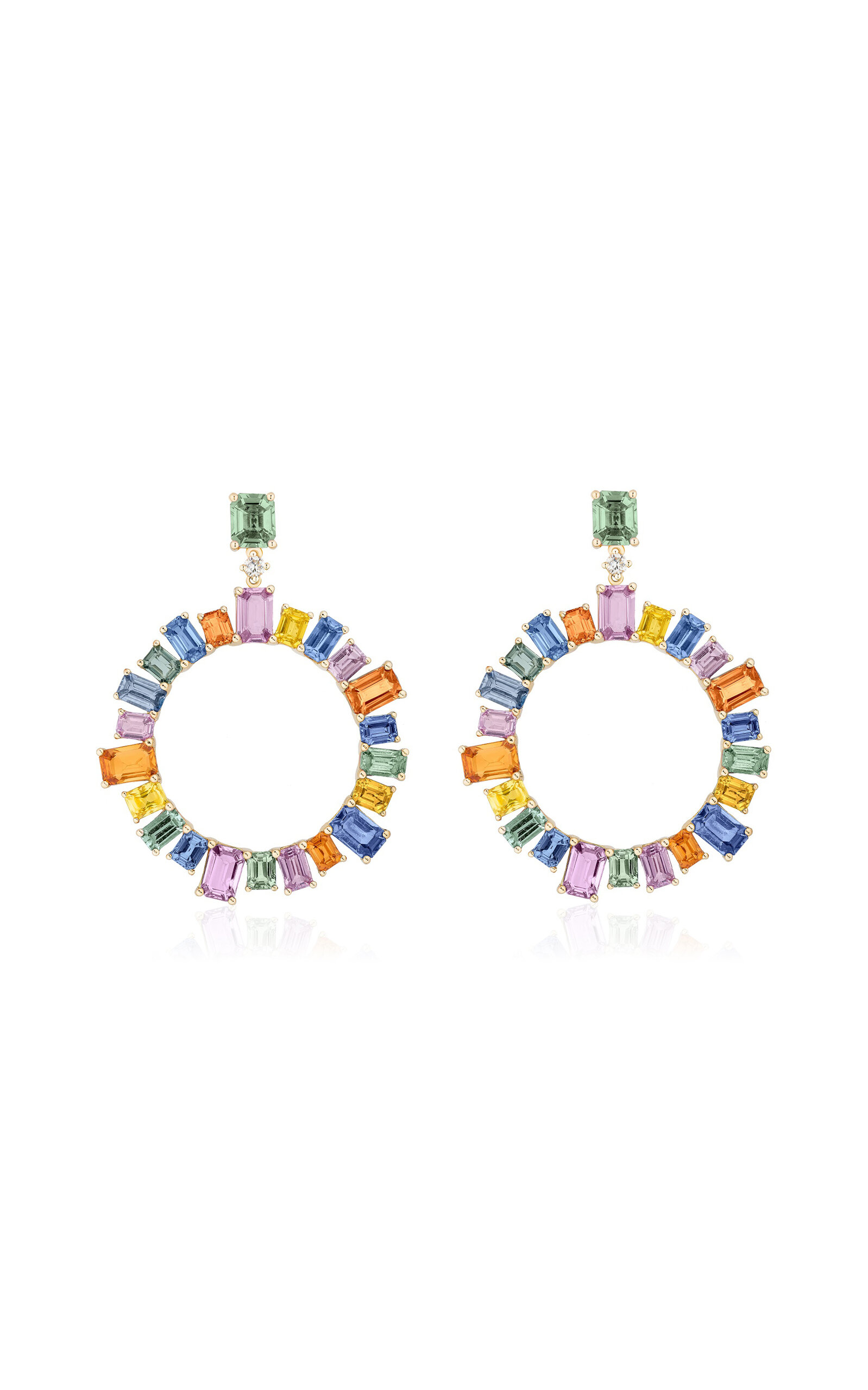 Limited Edition 18K Yellow Gold Sapphire Hoop Earrings