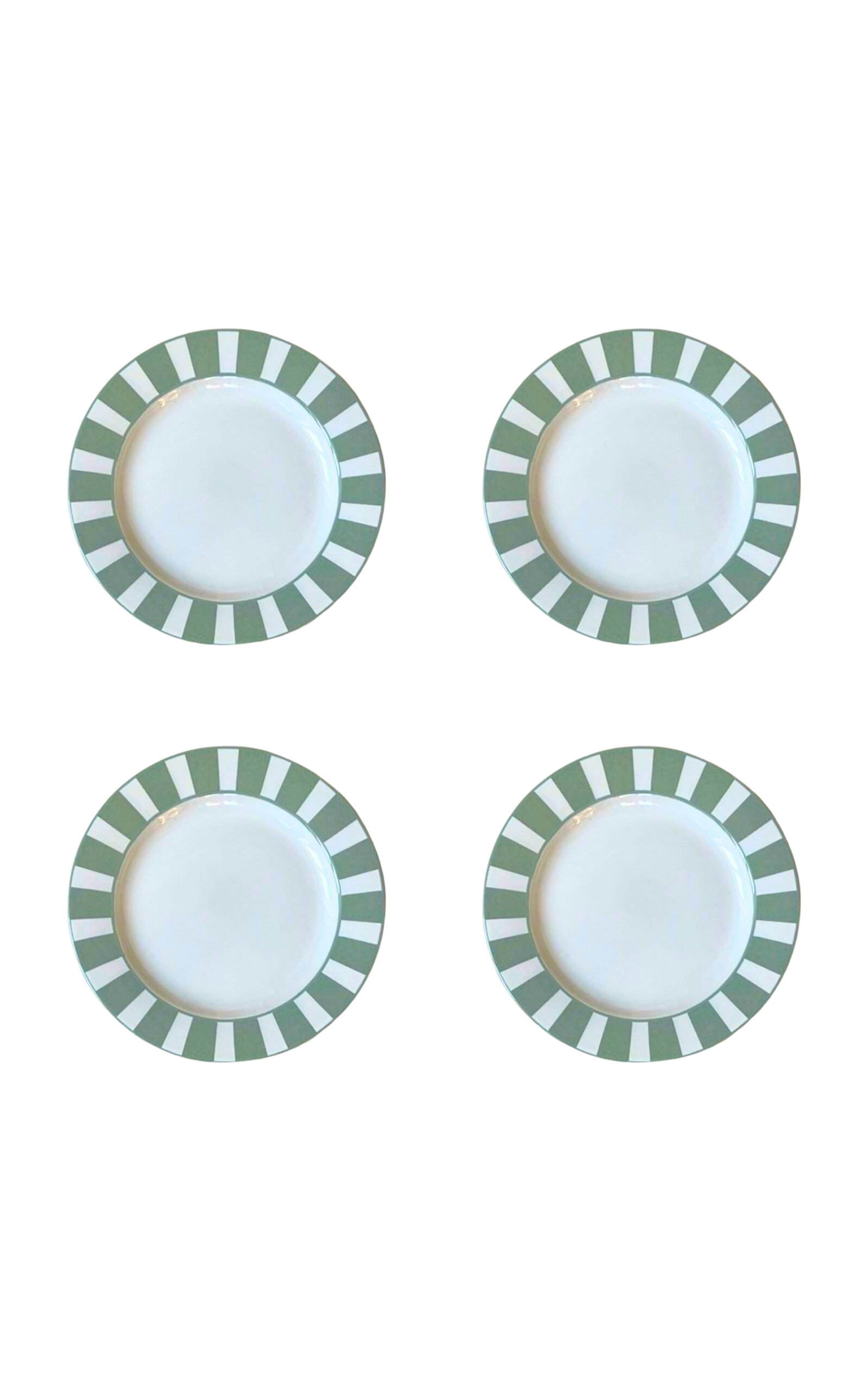 THE LINO Essential Set-of-Four Stoneware Dinner Plates - Green