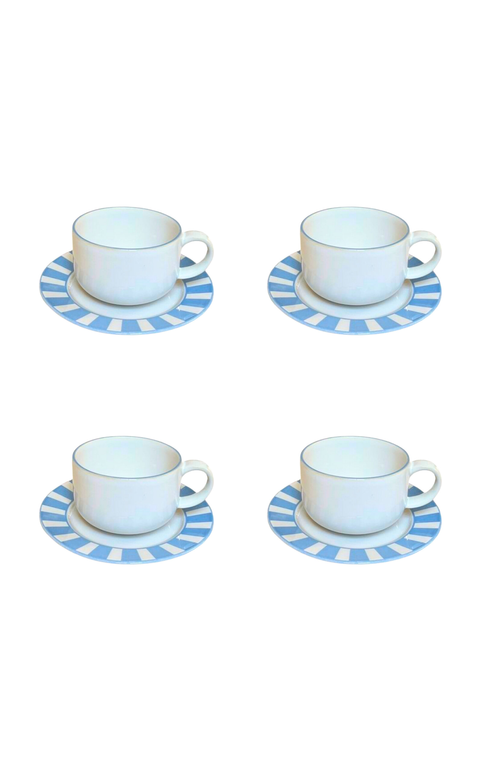 The Lino Essential Stoneware Mug And Saucer Set In White