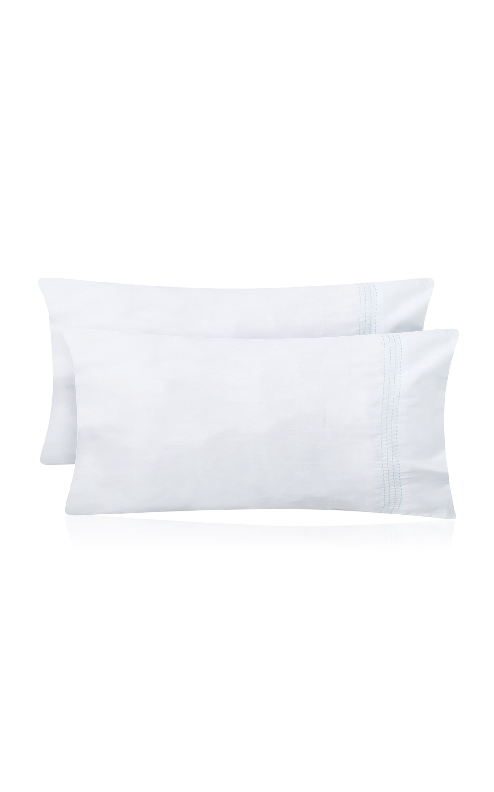 THE LINO Essential Set-Of-Two Standard Cotton Pillowcases - Turquoise