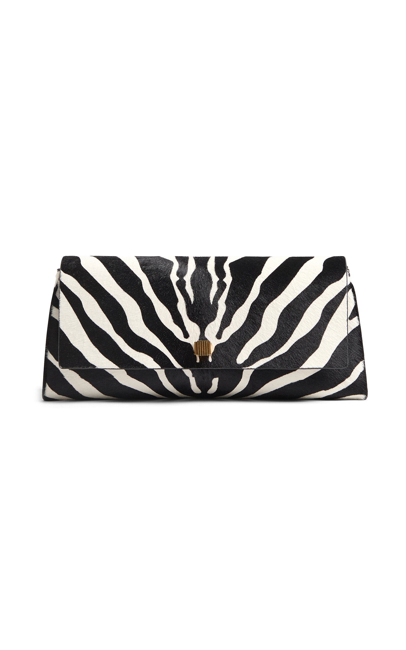 Khaite Audrey Zebra-Print Leather Clutch