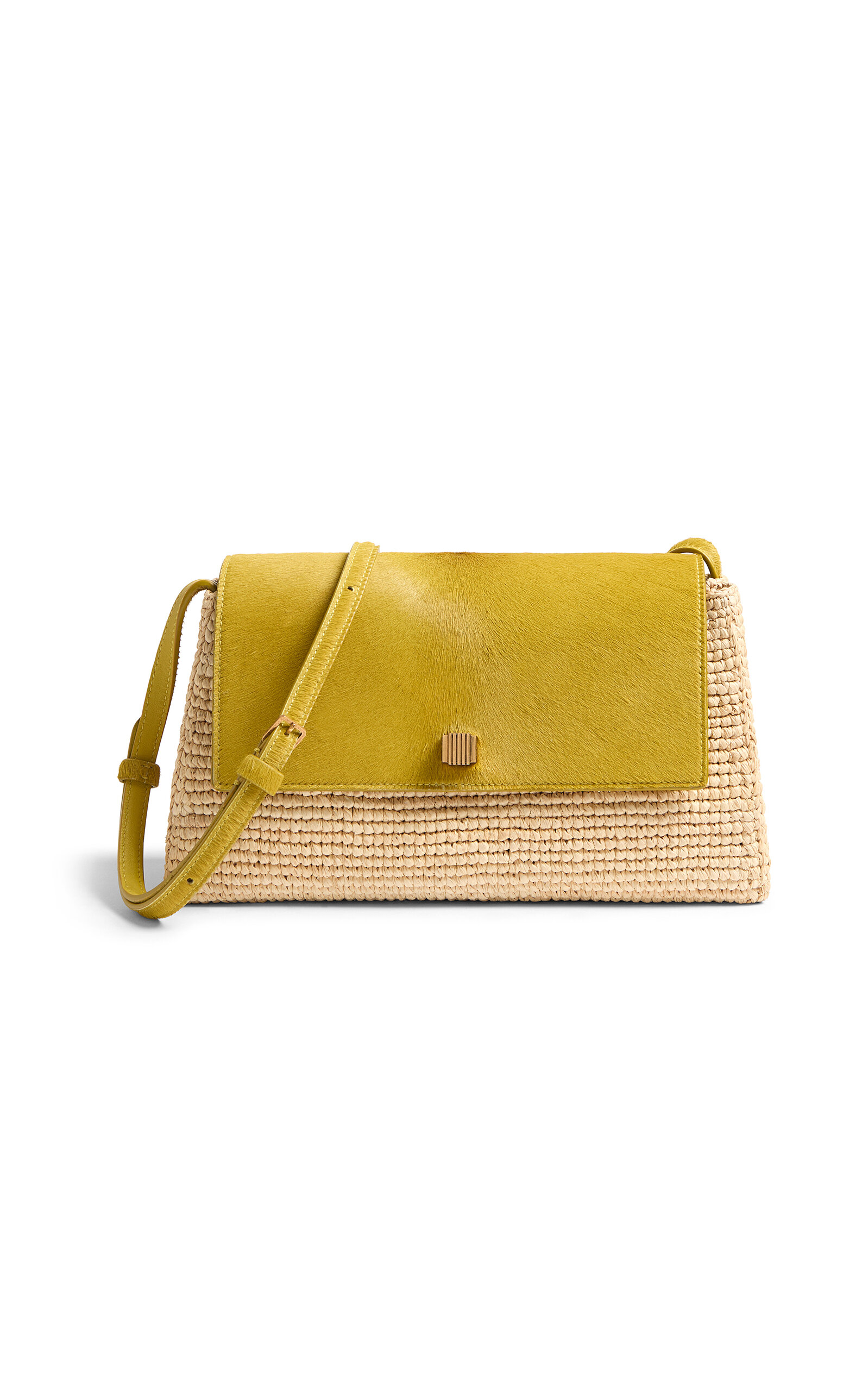 Khaite Audrey Calf-Hair Trimmed Raffia Crossbody Bag - Women's Bags