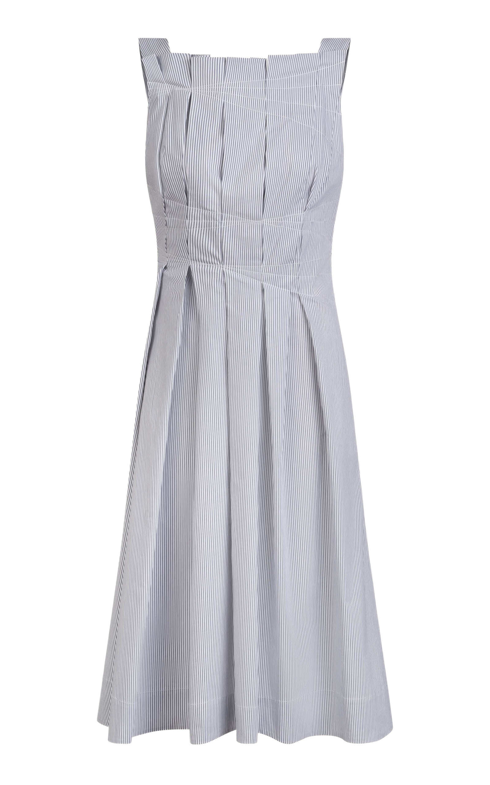 Merlette Nara Striped Cotton-Blend Dress - Navy