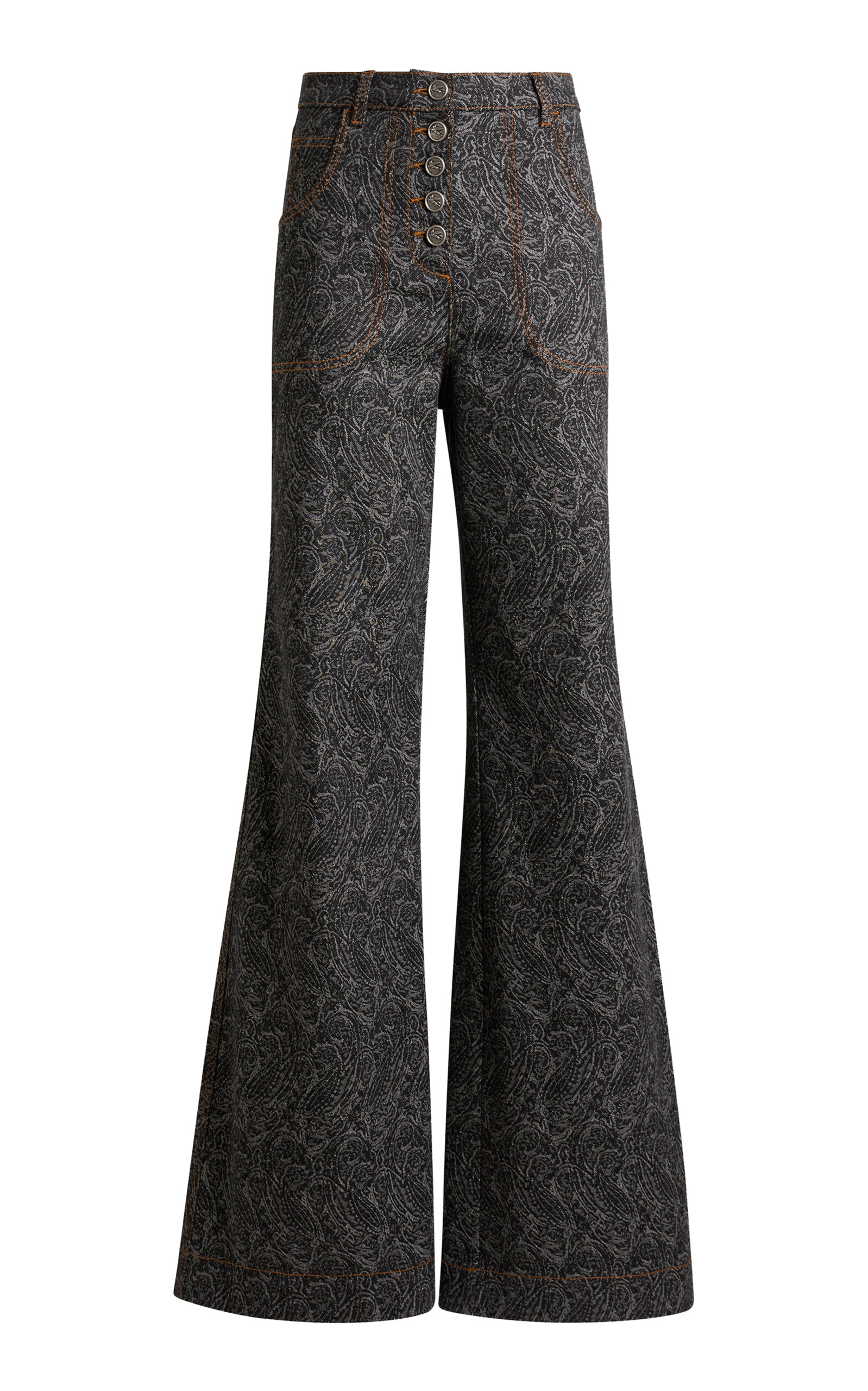 Etro Exposed Button Stretch High-rise Flared Jeans