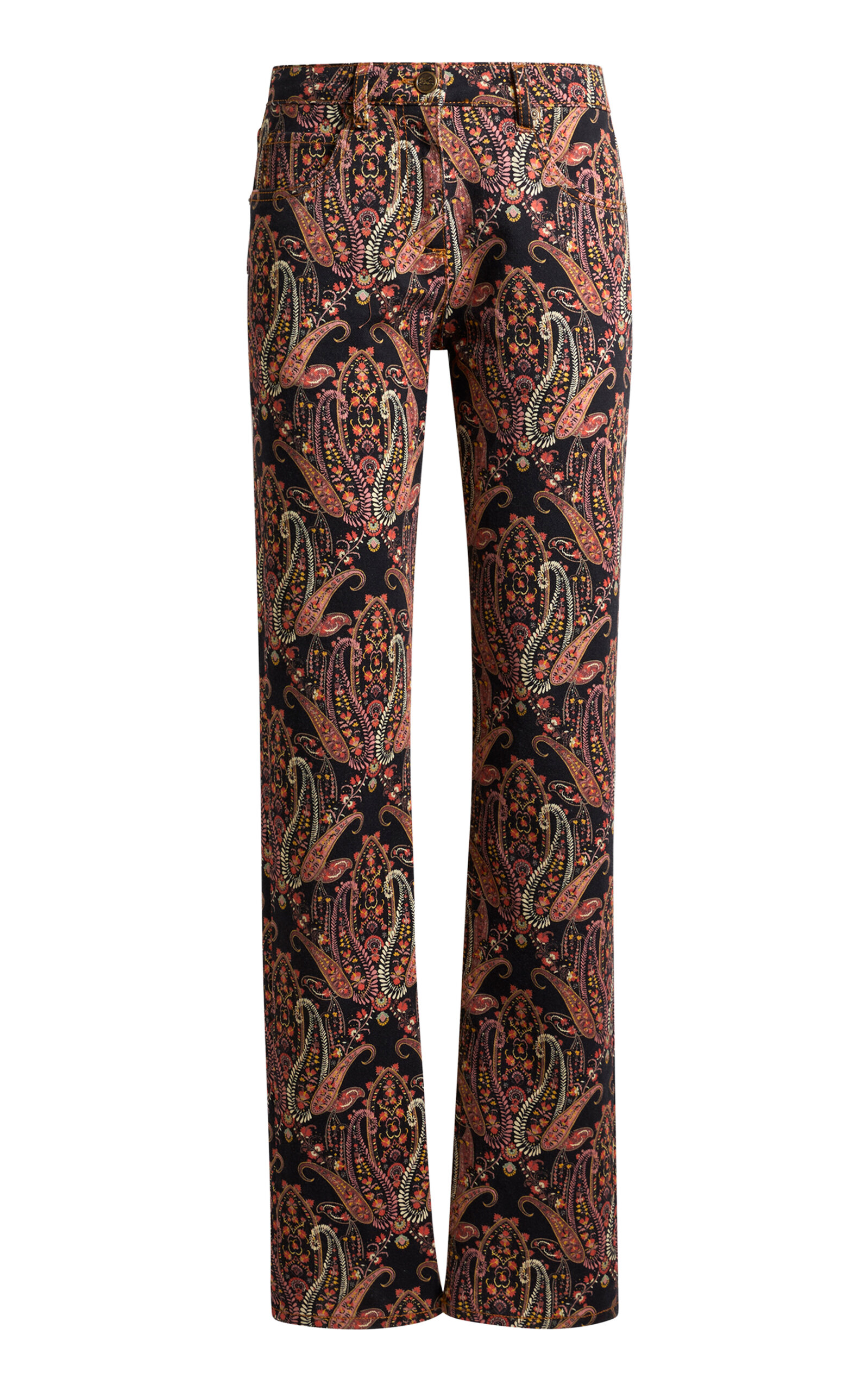 Stretch Mid-Rise Straight-Leg Jeans