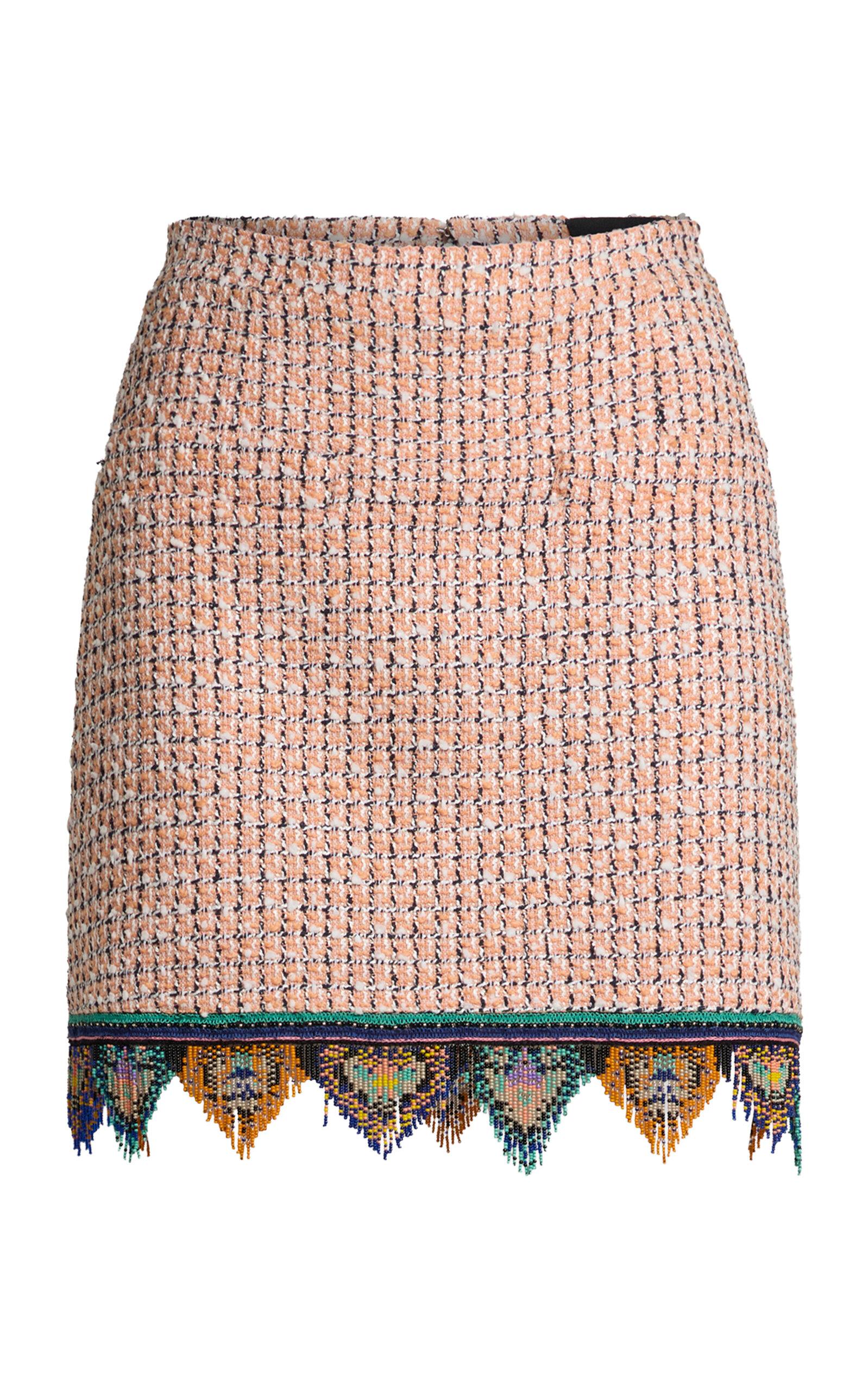 Embroidered Tweed Mini Skirt