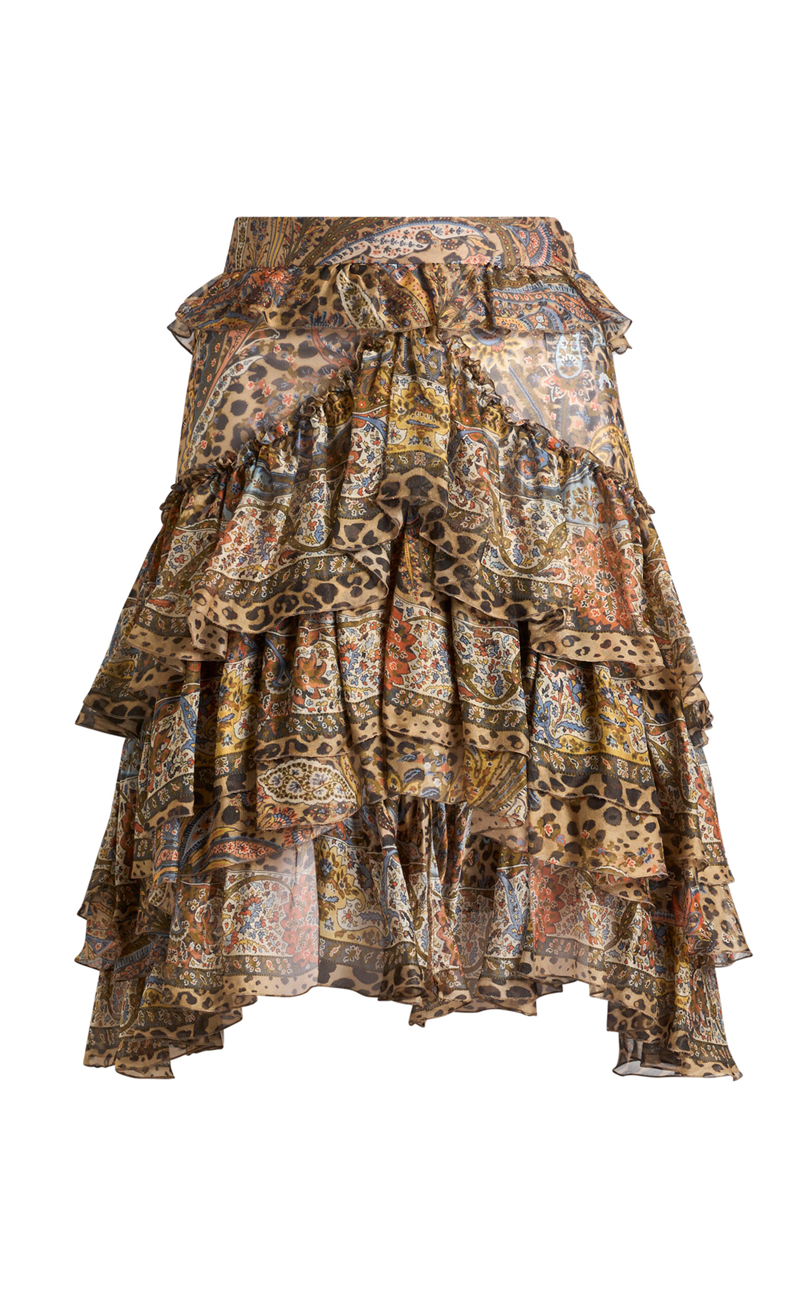 Ruffled Silk Mini Skirt