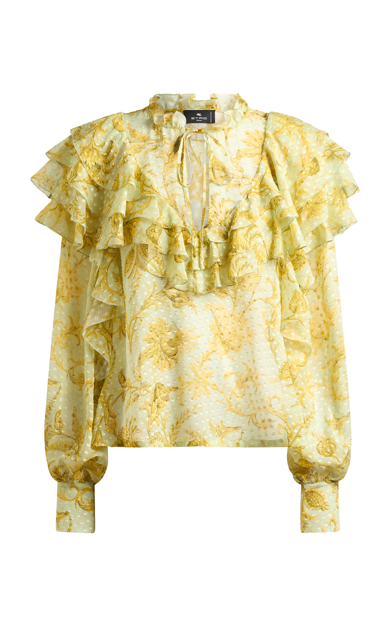 Etro Ruffled Silk-Blend Top - Women's Clothing