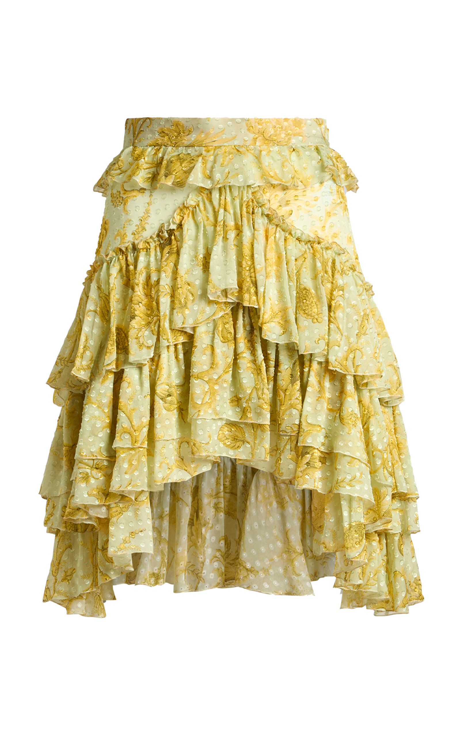 Ruffled Silk-Blend Mini Skirt