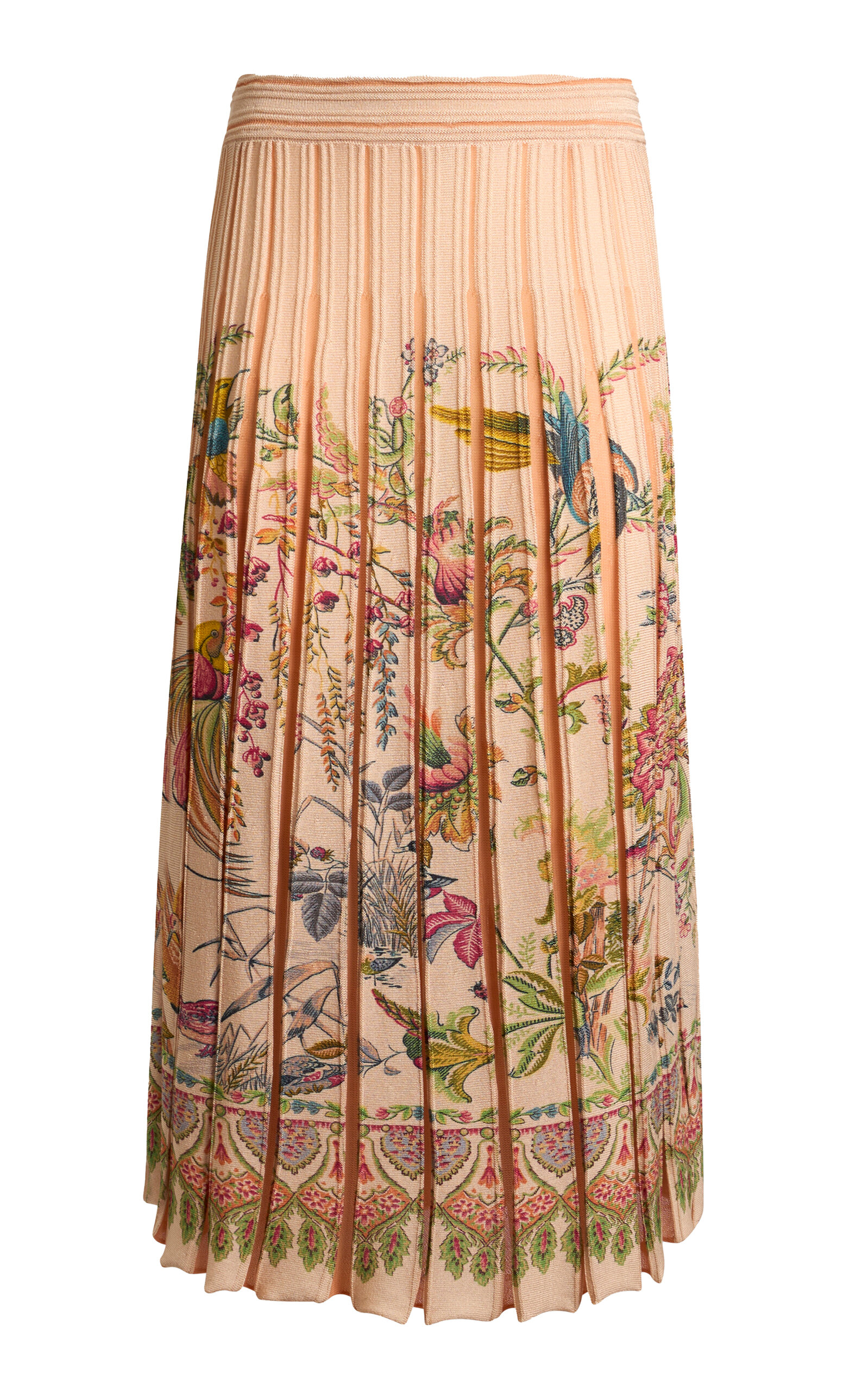 Pleated Knit Midi Skirt