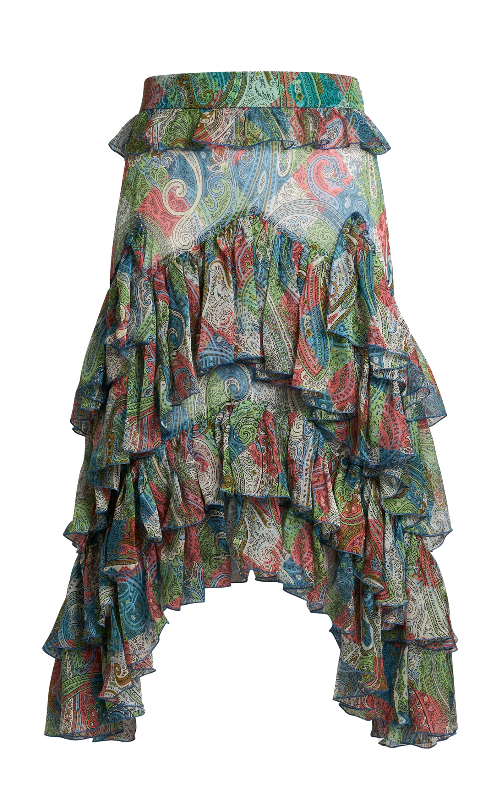 Ruffled Silk Mini Skirt