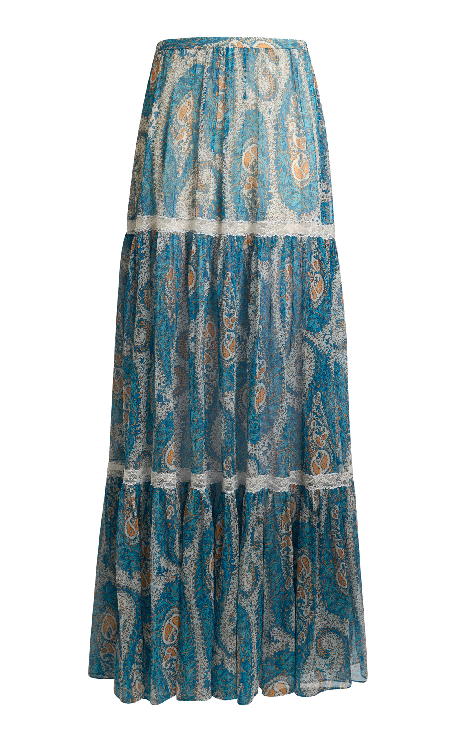 Etro Tiered Silk Maxi Skirt
