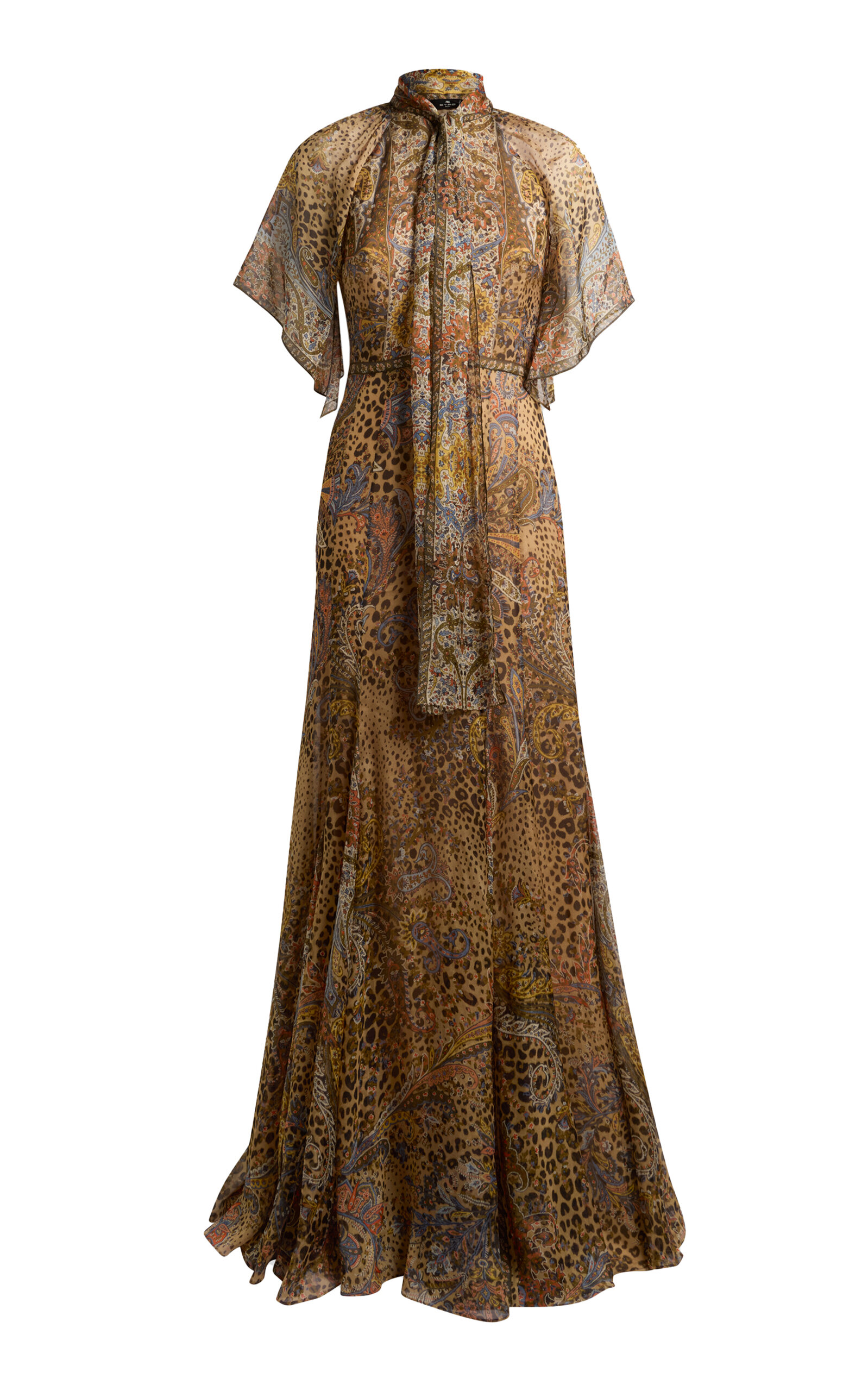 Etro Scarf-detailed Silk Maxi Dress