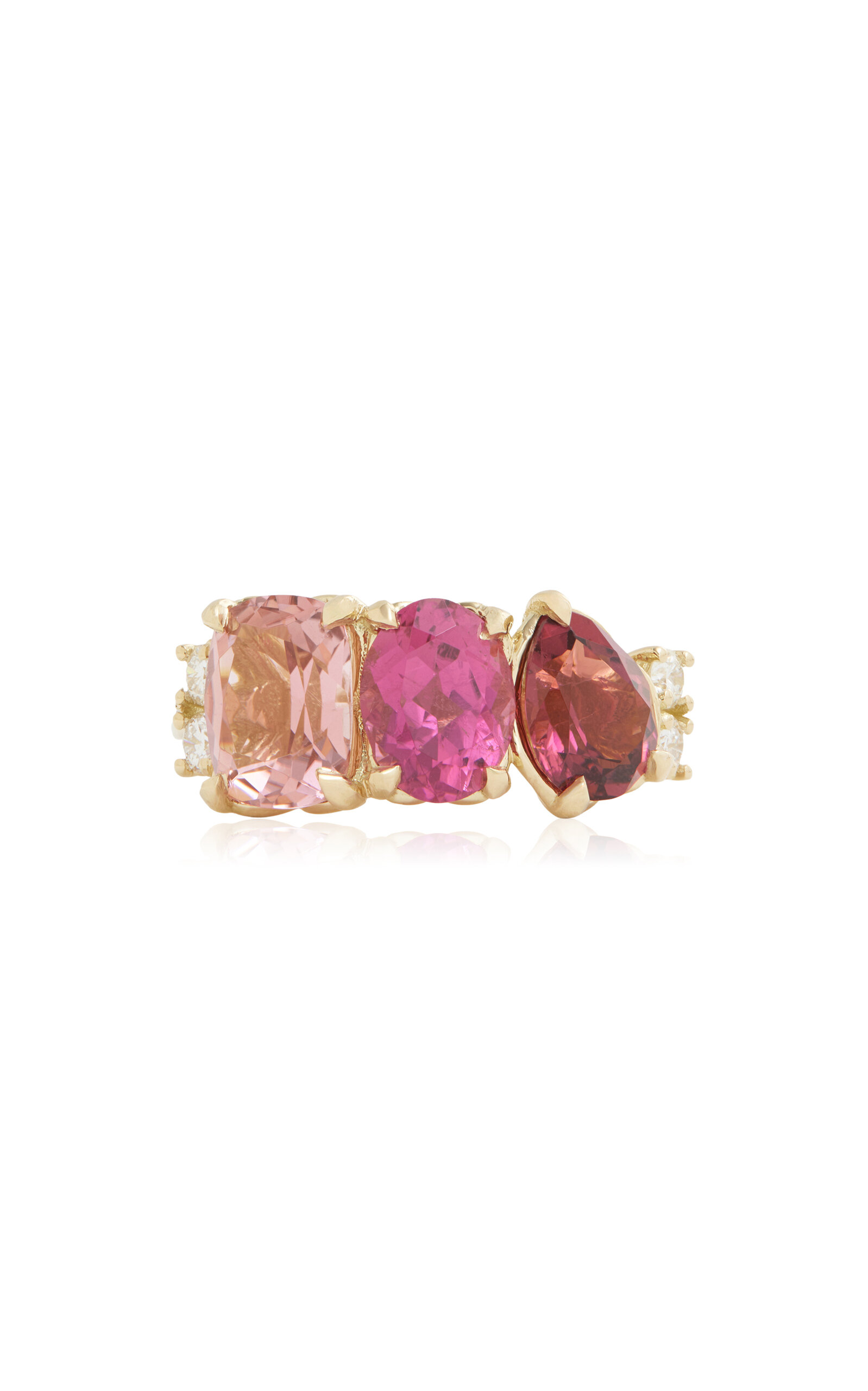 18K Yellow Gold Tourmaline and Diamond Ring