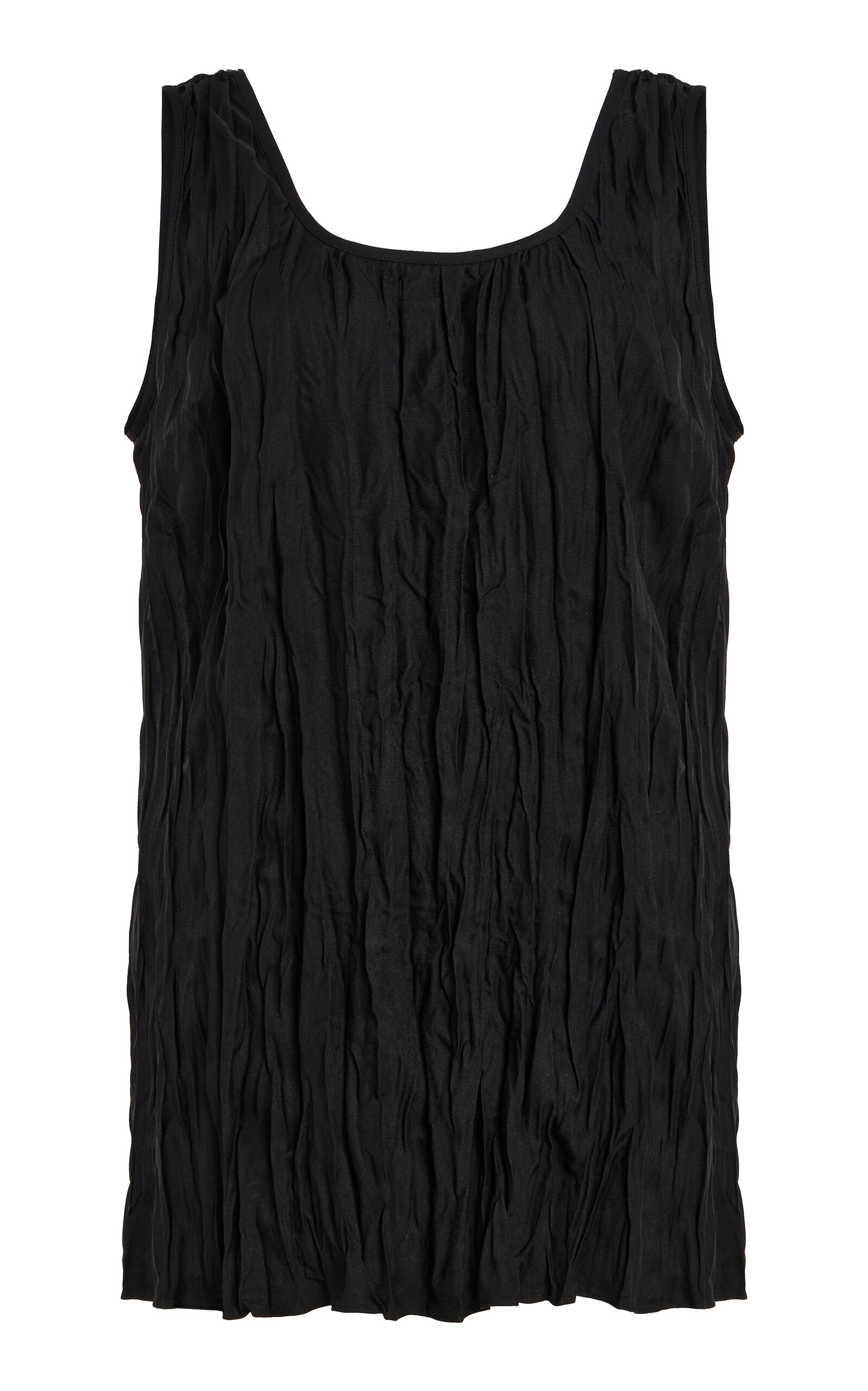 Lafayette 148 Plisse Sleeveless Top - Black - XL
