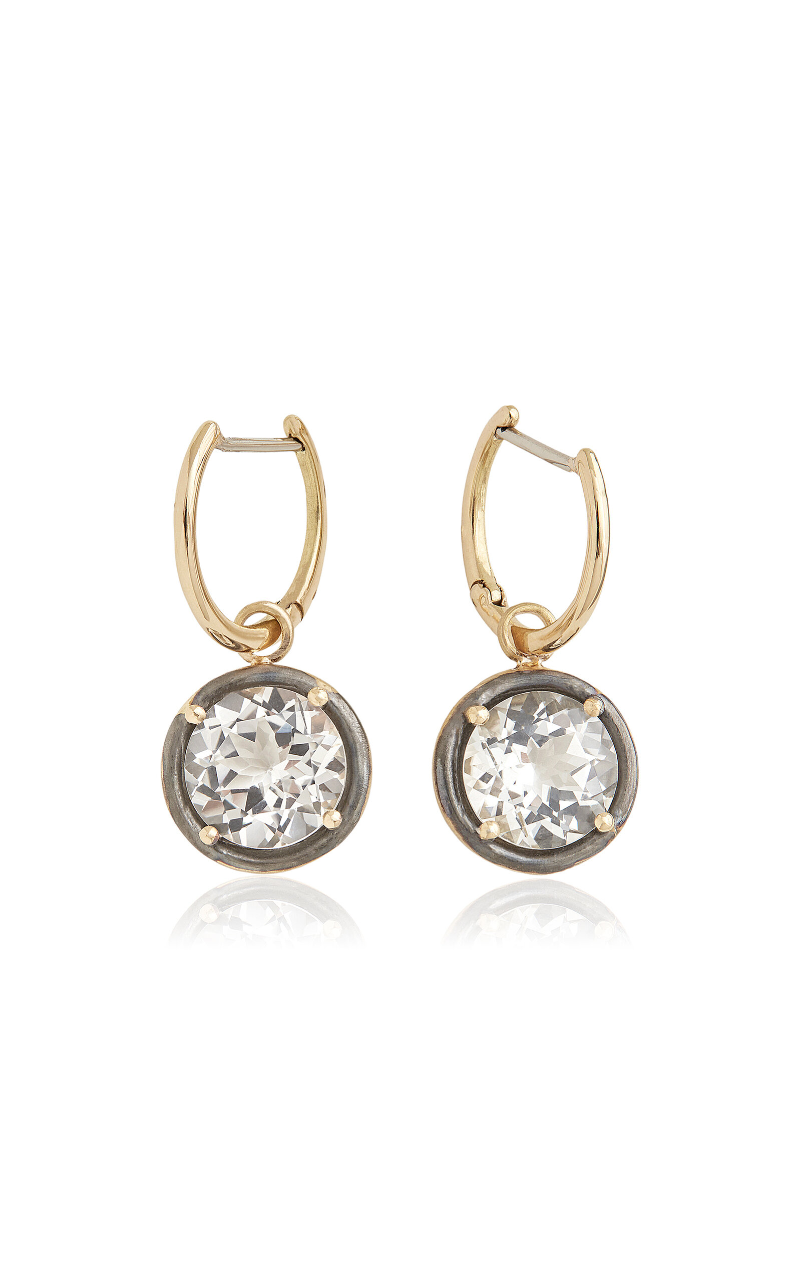 18K Yellow Gold Topaz Earrings